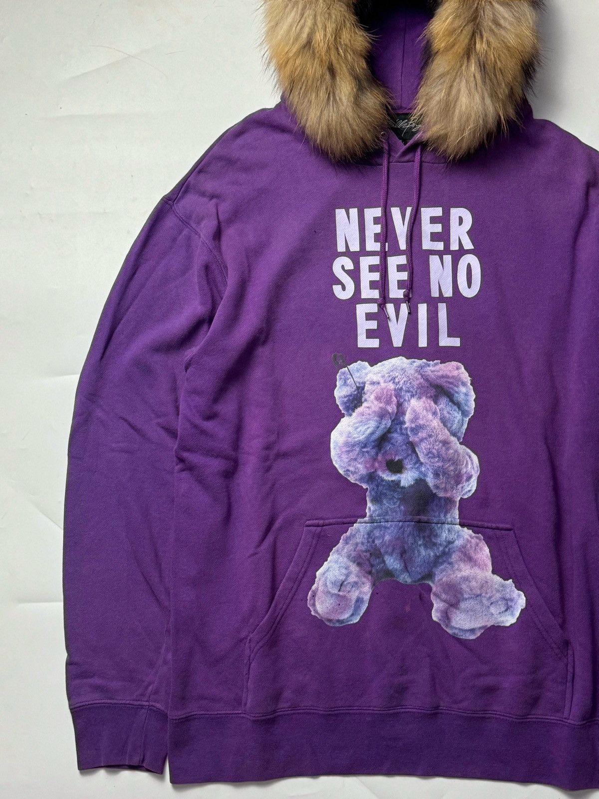 Hysteric Glamour × Japanese Brand × Le Grande Bleu (L.G.B.) Fur Hoodie Milkboy Never See No Evil Purple Size US L / EU 52-54 / 3 - 3 Thumbnail
