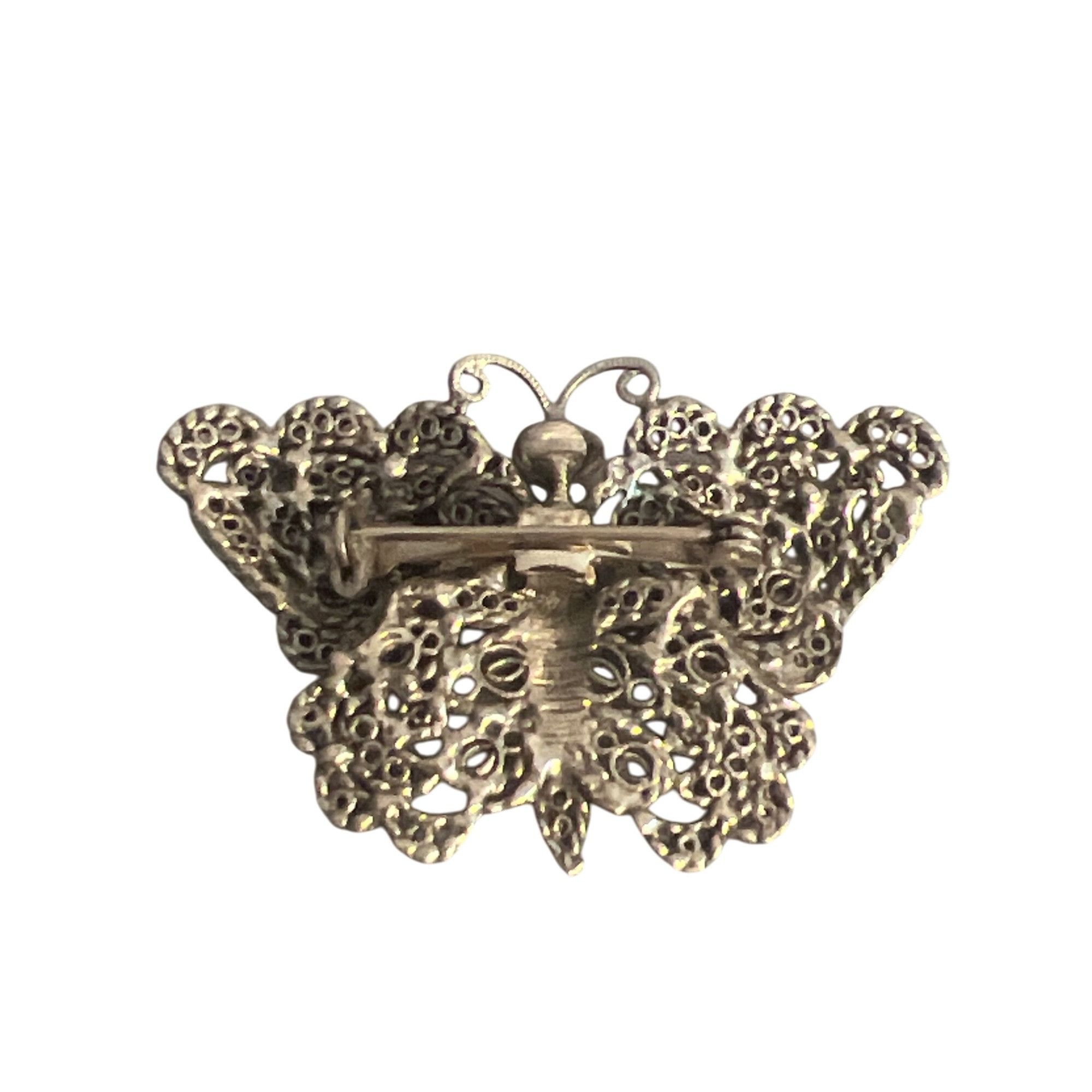 Other Vintage Silver Tone Filigree Butterfly Brooch Pin Openwork 2 Size ONE SIZE - 3 Thumbnail