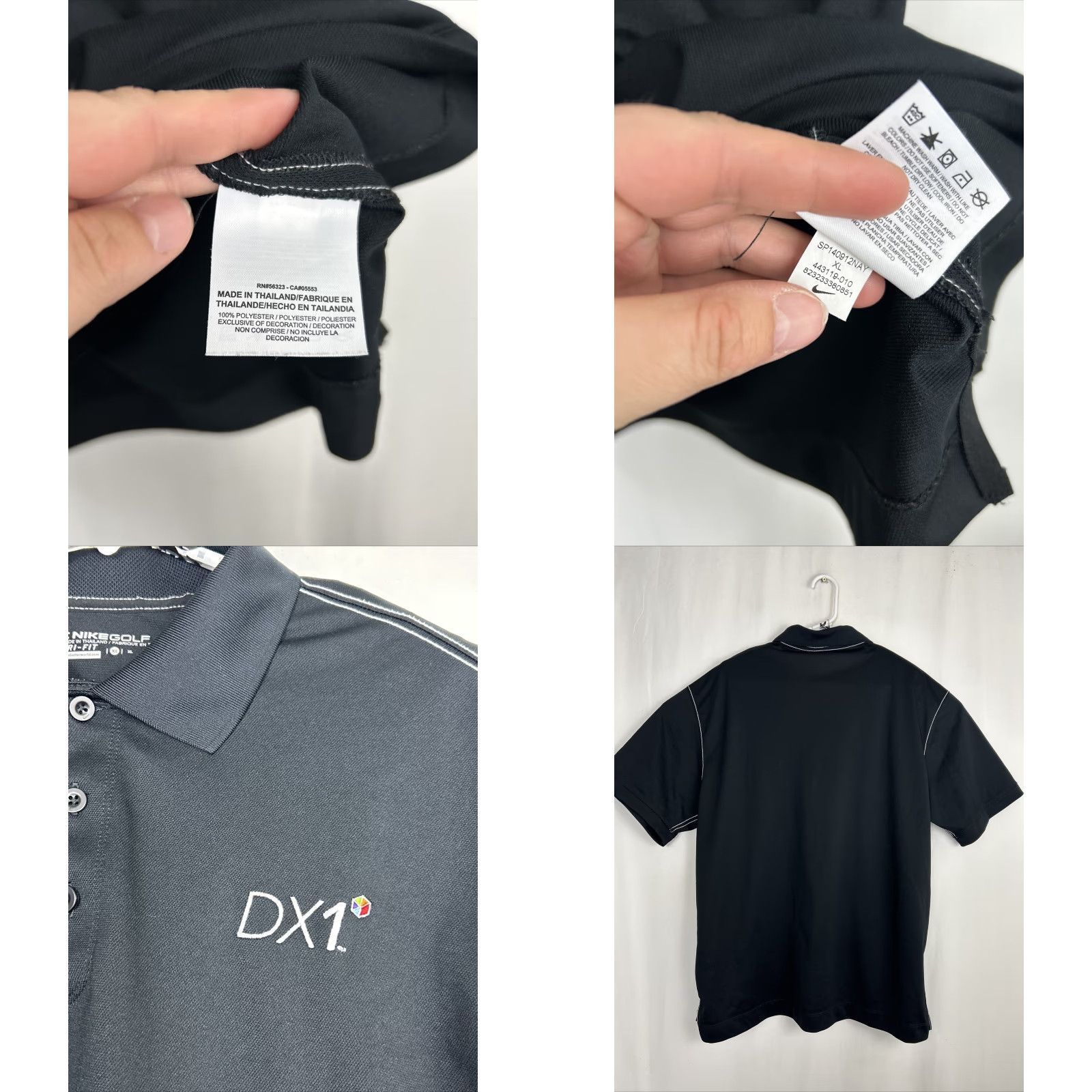 Nike Nike Golf DRI-FIT Mens XL Black Polo Embroidered DX1 Logo Sleeve 90s? Size US XL / EU 56 / 4 - 8 Thumbnail
