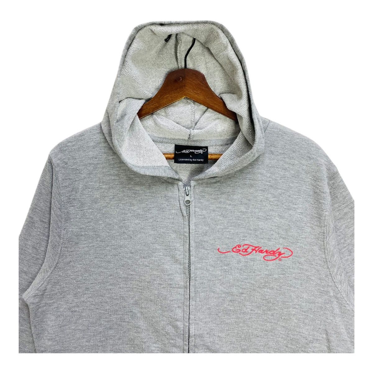 Ed Hardy Vintage Y2k Ed Hardy Hoodie Light Cotton Gray Zip Up Size L Size US L / EU 52-54 / 3 - 3 Thumbnail
