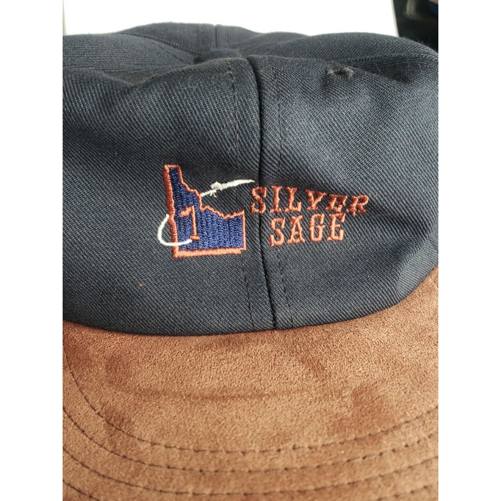Imperial Silver Sage Golf Idaho Leather Suede Brim Hat Vintage 90s Size ONE SIZE - 2 Thumbnail