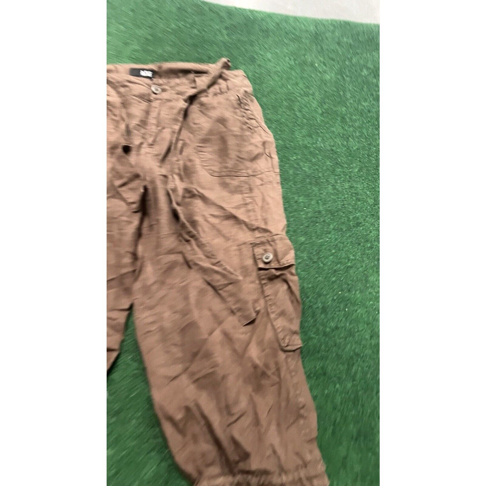 Vintage LADIES A.N.A. Brown LINEN CAPRI PANTS, SIZE 8 Summer walking Outdoors Size 30" / US 8 / IT 44 - 2 Thumbnail