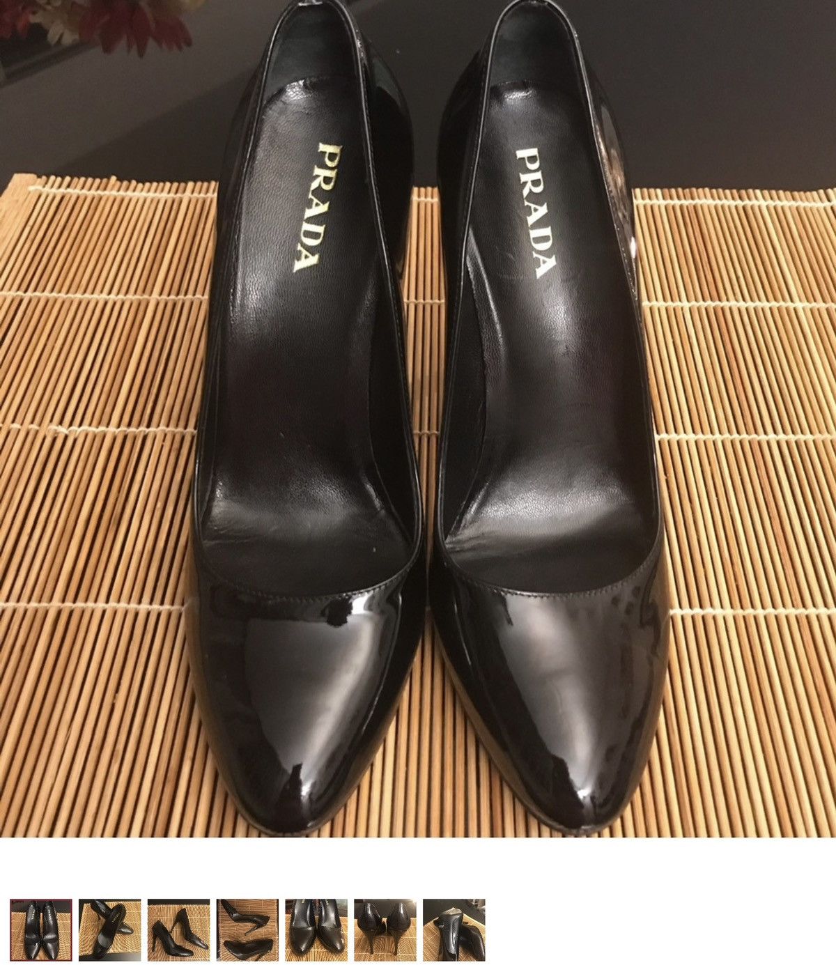 Prada PRADA classic black patent leather pump Size US 6 / IT 36 - 1 Thumbnail