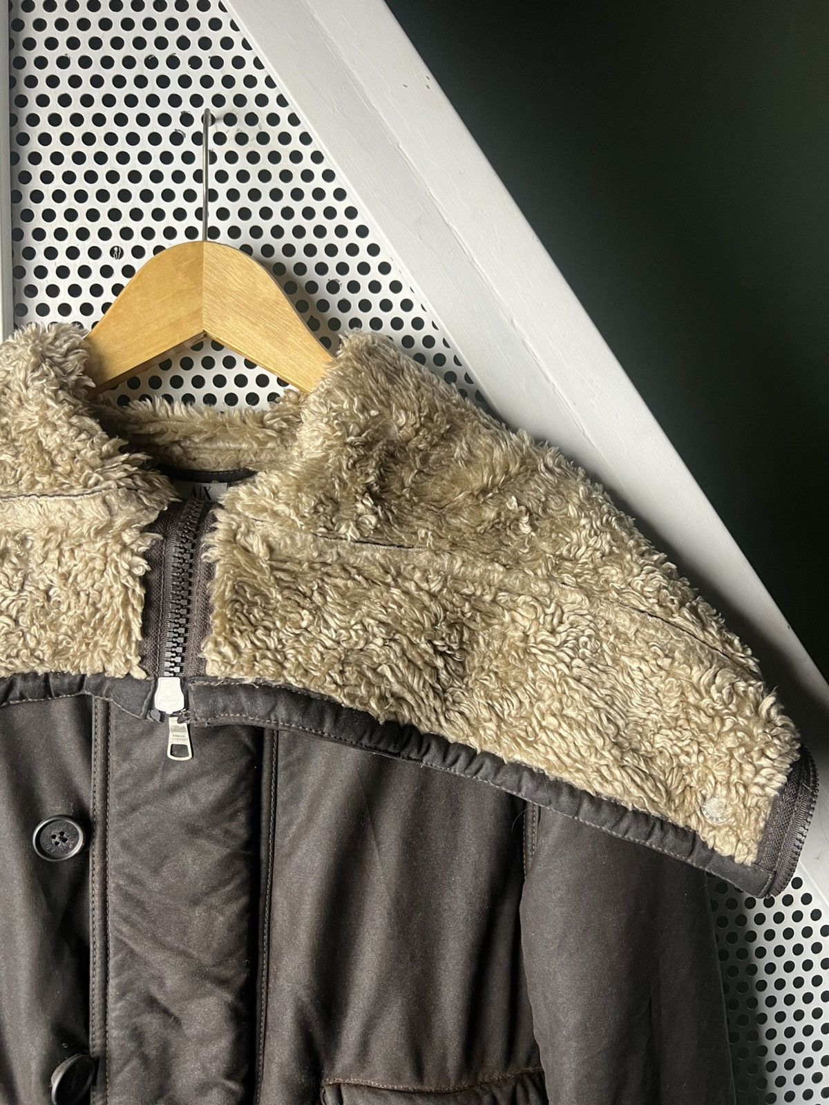 Emporio Armani Vintage Armani Exchange Waxed Fur N2B Jacket Split Hood Size US S / EU 44-46 / 1 - 6 Thumbnail