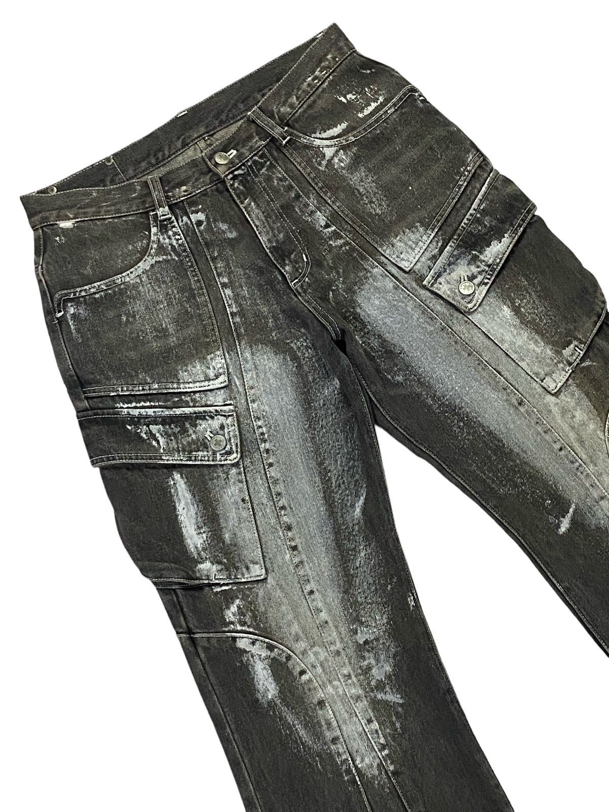 If Six Was Nine × Japanese Brand Berning Sho Flared Cargo Jeans Size US 30 / EU 46 - 17 Thumbnail
