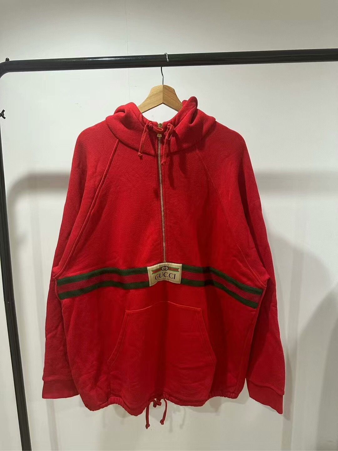 Gucci gucci red half-zip logo hooded sweatshirt Size US XL / EU 56 / 4 - 1 Thumbnail