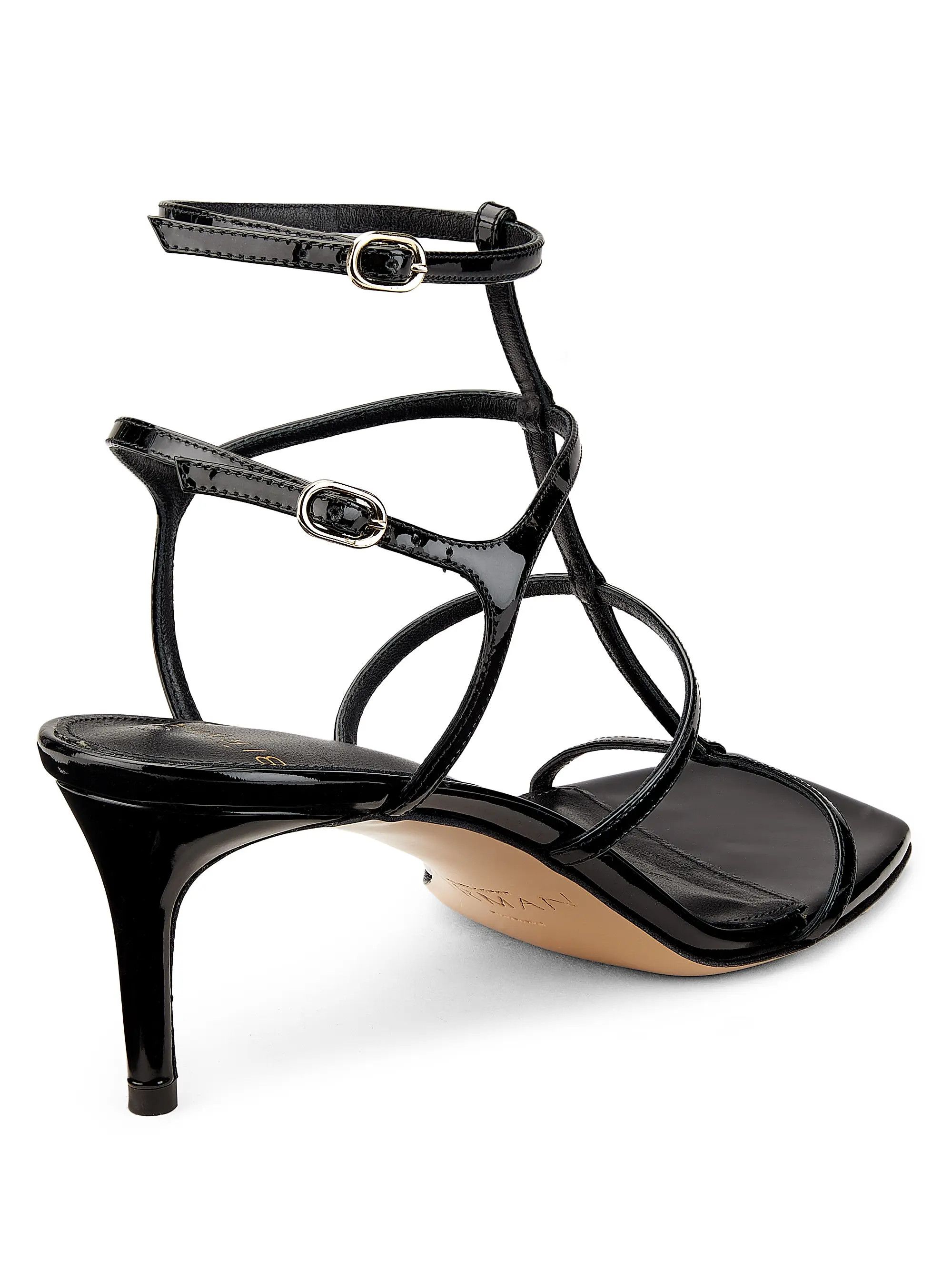 Alexandre Birman os11x0126 Amanda 60MM Patent Leather Strappy Sandals Black Size US 8 / IT 38 - 3 Thumbnail