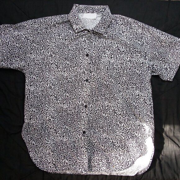 Vintage Vintage 90s Abstract Geometric Hawaiian Shirt Size US XL / EU 56 / 4 - 2 Thumbnail