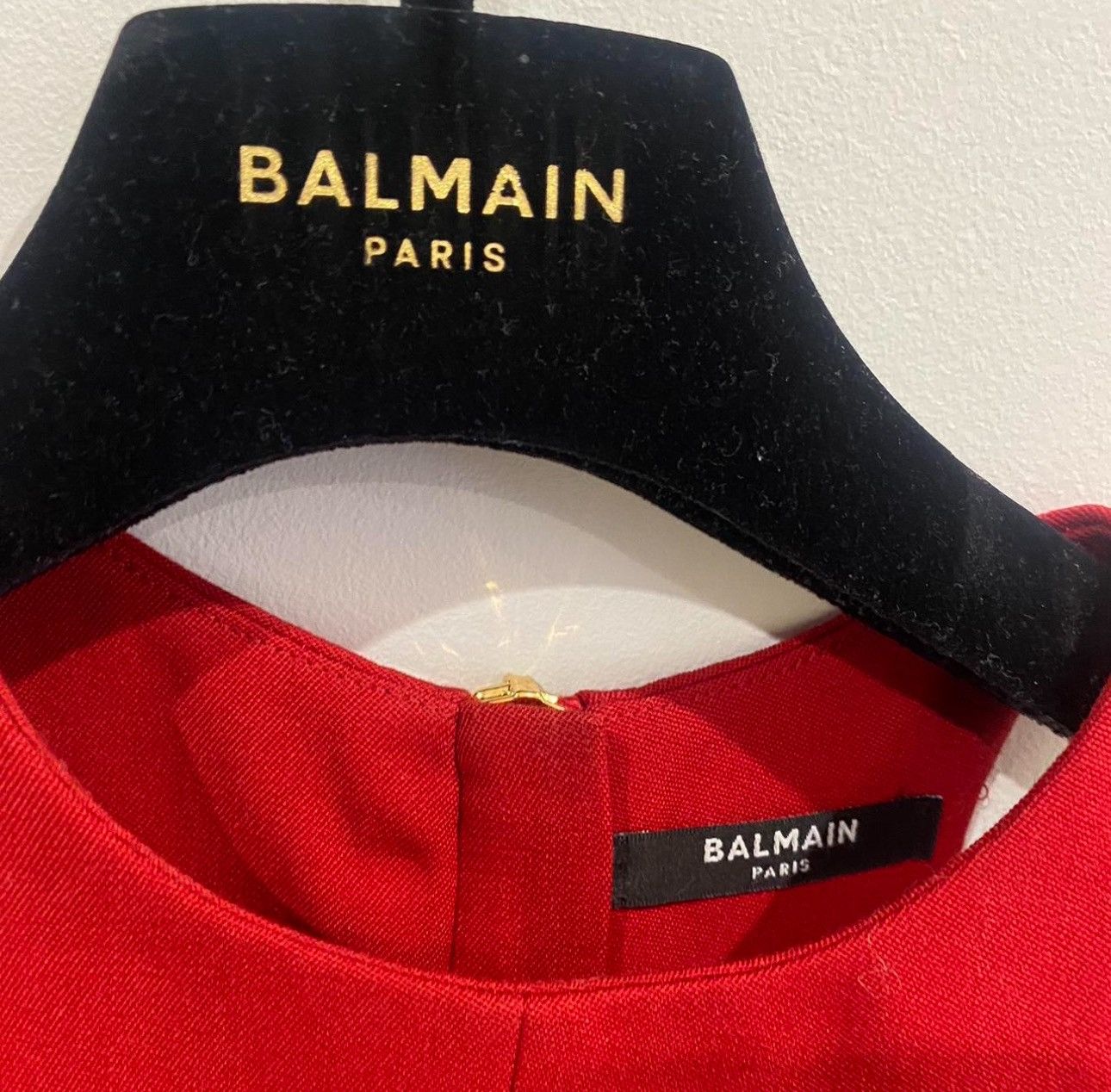 Balmain Authentic Red Balmain dress With Bag and Hanger #Luxury Size XS / US 0-2 / IT 36-38 - 4 Thumbnail