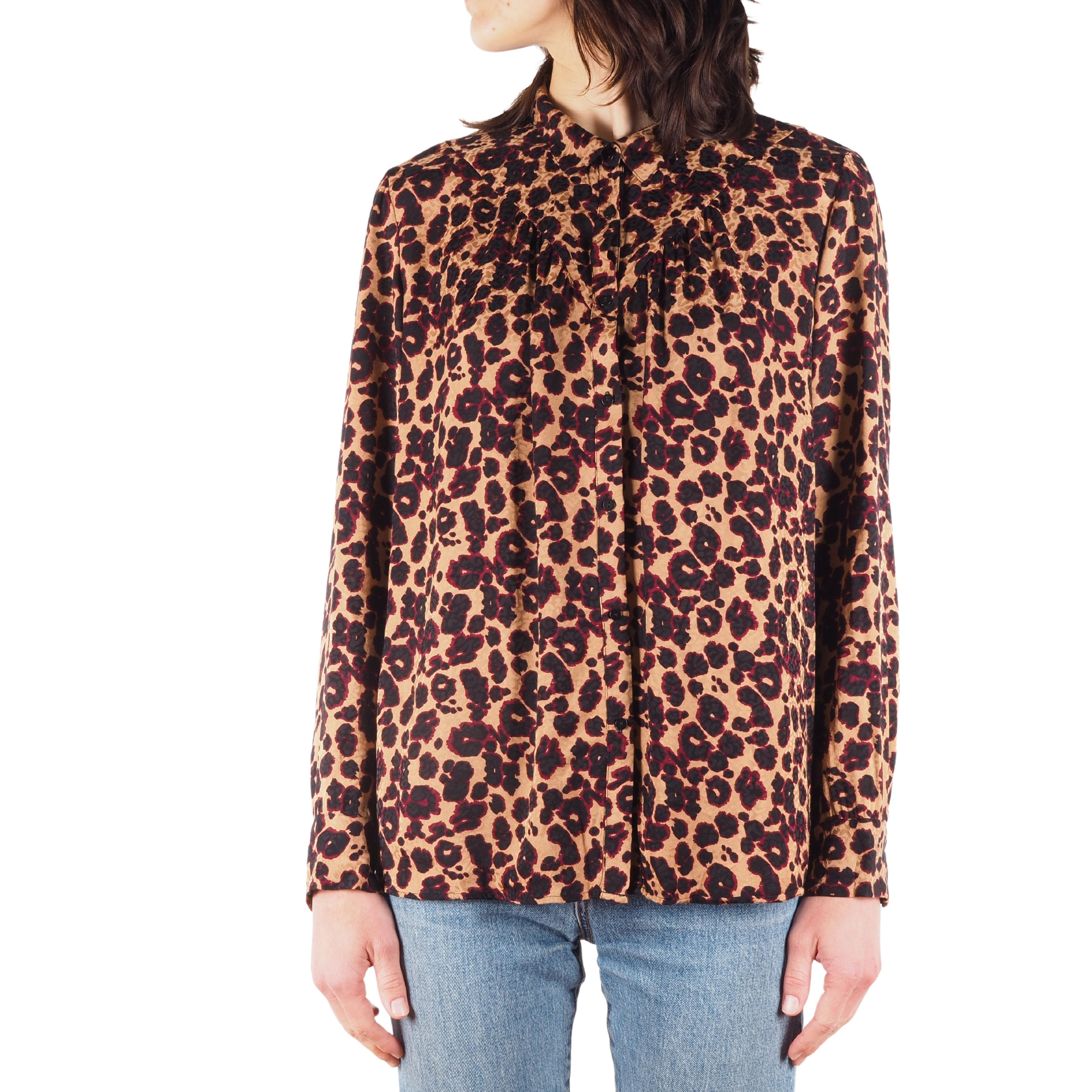 ba&sh Ba&sh Tim Animal Print Long Sleeve Blouse Shirt Size M / US 6-8 / IT 42-44 - 1 Thumbnail
