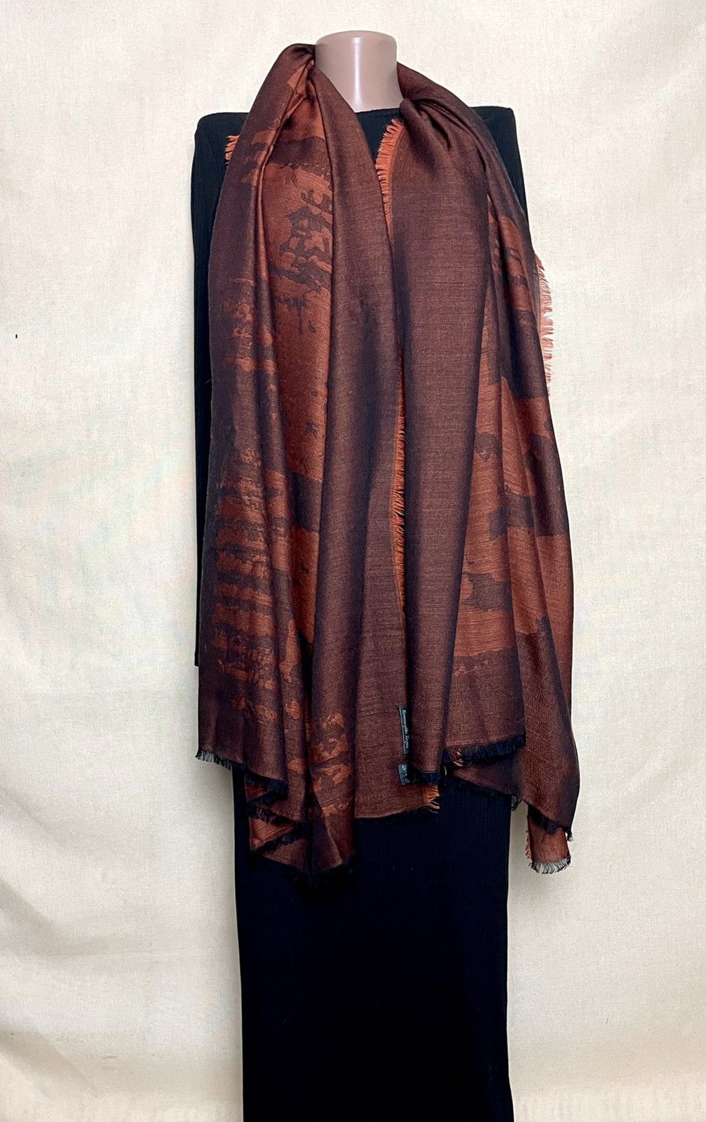 Z Zegna Ernenegildo Zegna big logo silk scarf shawl Size ONE SIZE - 6 Thumbnail