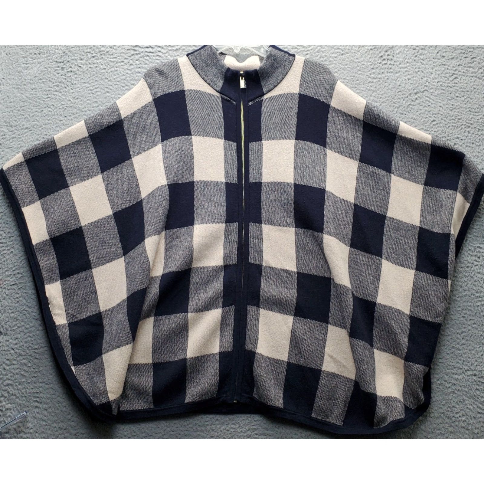 Jones New York Jones New York Poncho Cape Womens 2X Multicolor Plaid Mock Neck Full Zip CapE? Size XXL / US 16-18 / IT 52-54 - 2 Thumbnail