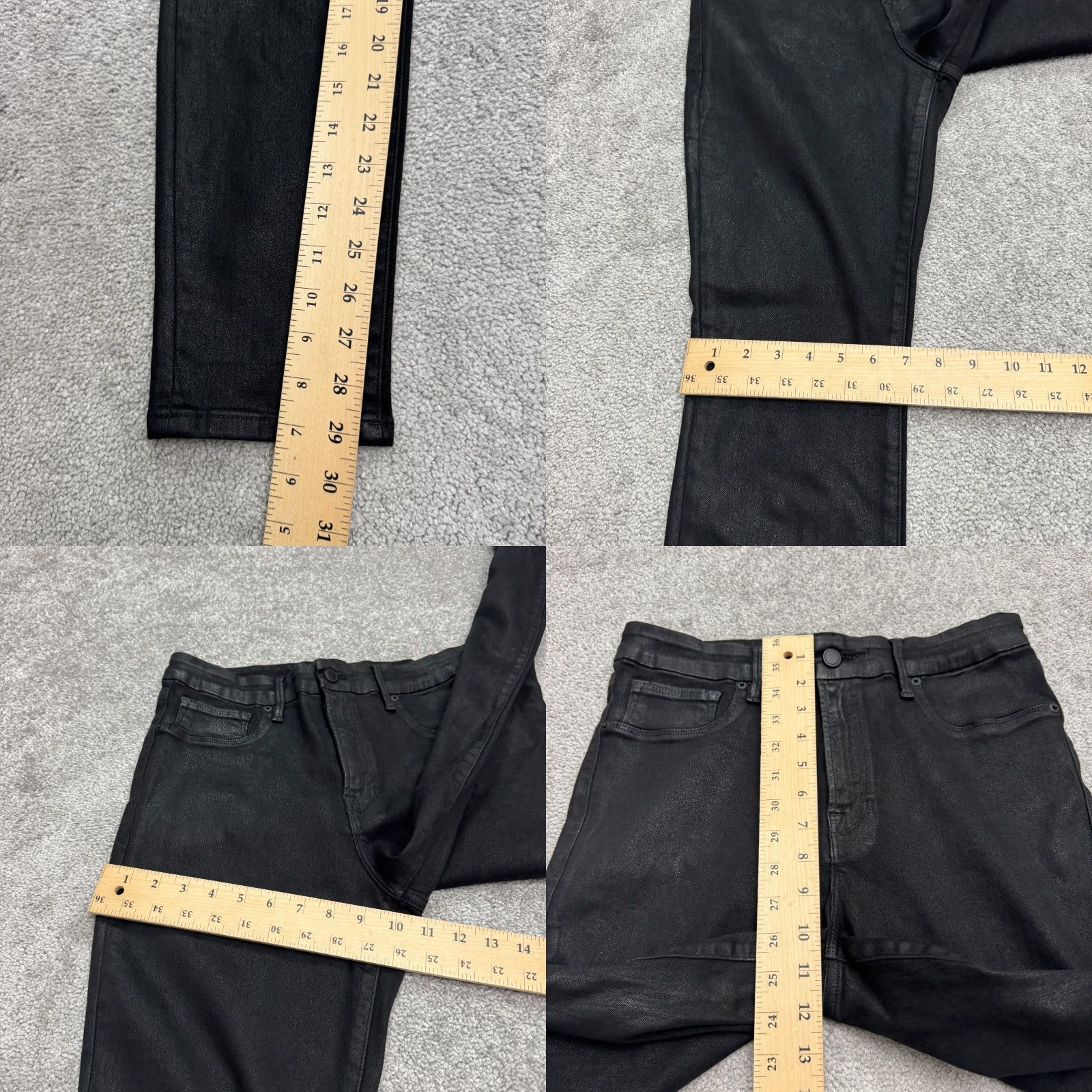 Paige VINTAGE Good American Good Legs High Rise Skinny Coated Denim Jeans Womens 10/30 Black Size 27" / US 4 / IT 40 - 9 Thumbnail