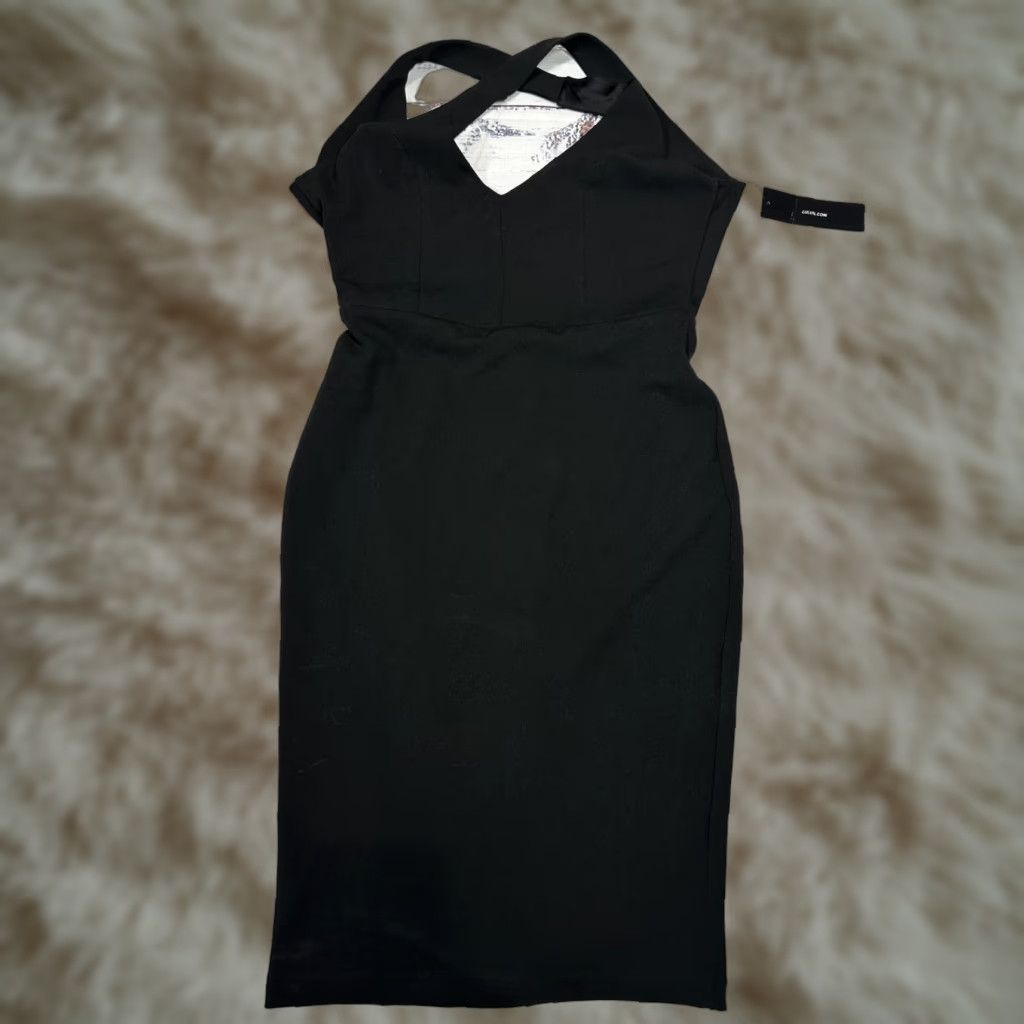 Lulus VINTAGE? No. Lulus Black Halter Bodycon Dress Open Back Stretch Lined Cocktail XS New Size XS / US 0-2 / IT 36-38 - 1 Thumbnail