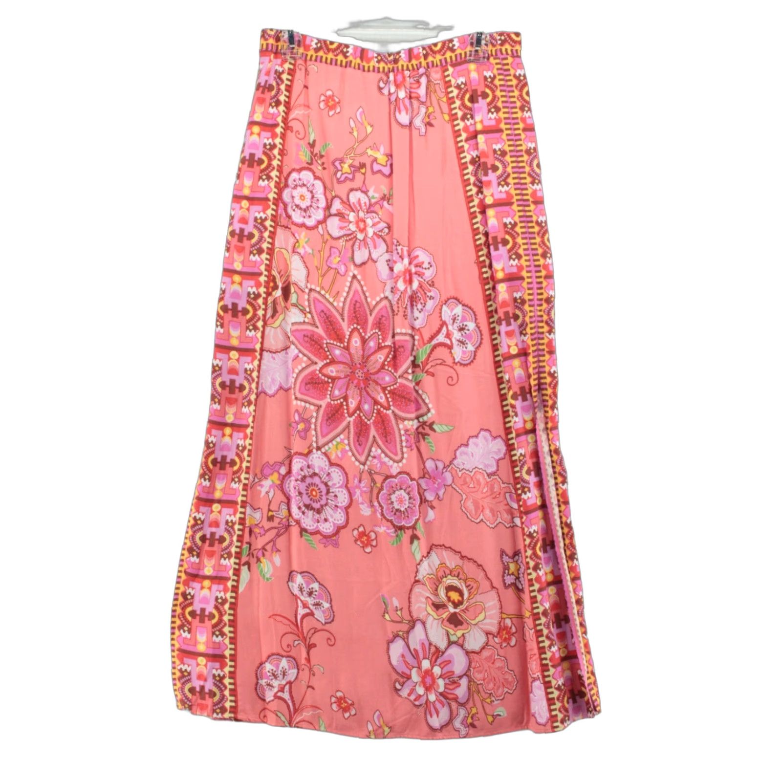 Chelsea & Violet Maxi Skirt Women\'s Medium Multicolor Floral Cotton Cottage Core Bohemian Casual