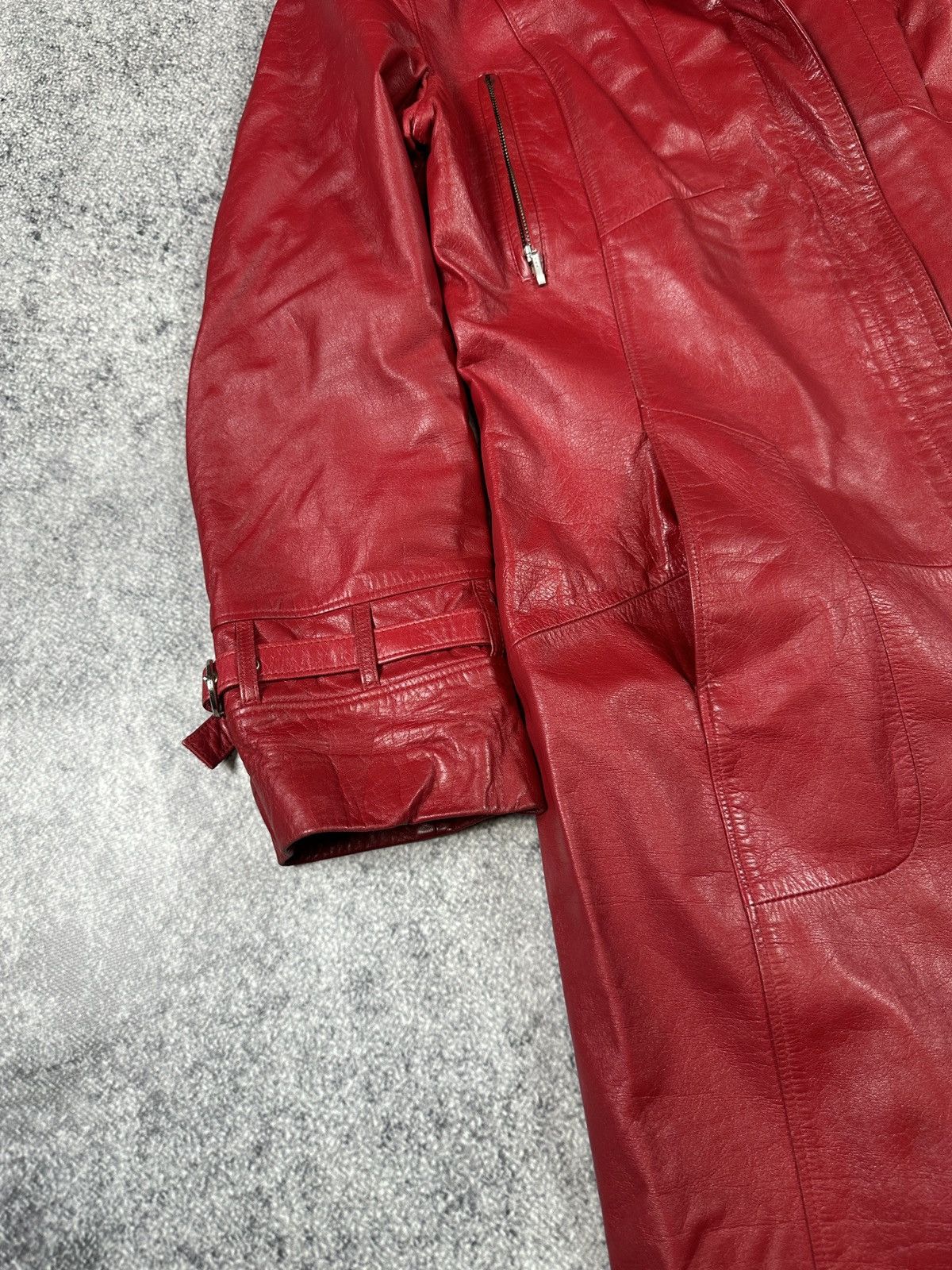 Escada Y2k Vintage Escada Red Leather Coat Jacket Opium Vamp Style Size M / US 6-8 / IT 42-44 - 2 Thumbnail