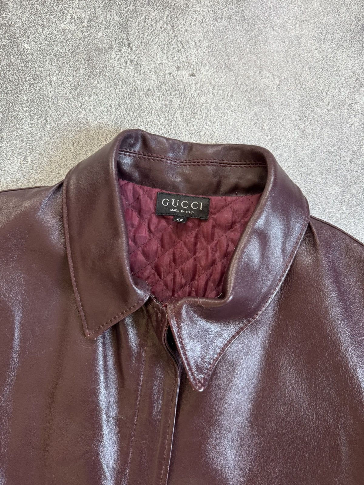 Gucci Gucci 46size retro vintage leather coat zip jacket 90s Size L / US 10 / IT 46 - 8 Thumbnail