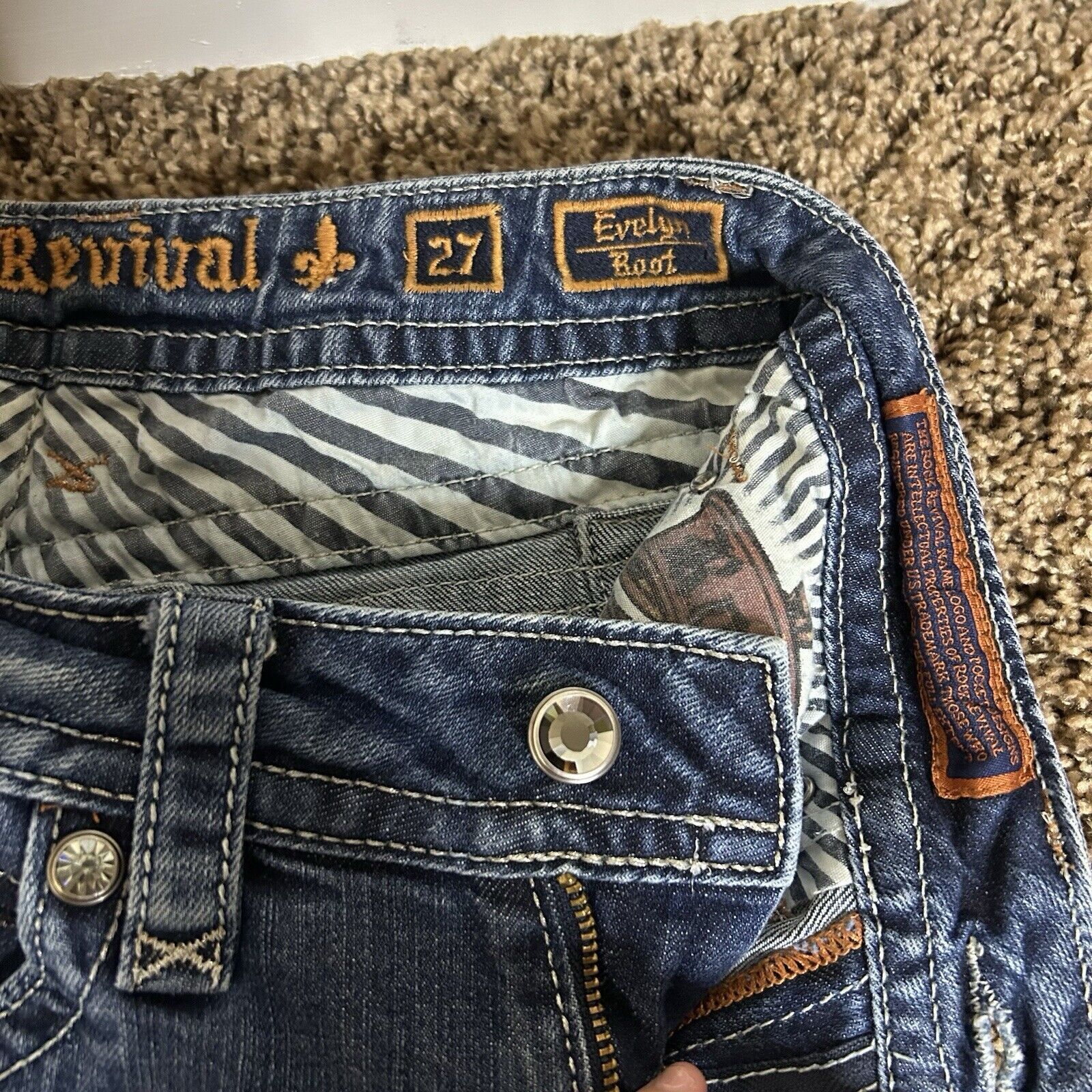 Rock Revival Rock Revival Women Evelyn Bt Cut Jeans Bling Women Size 27 Size 27" / US 4 / IT 40 - 4 Thumbnail