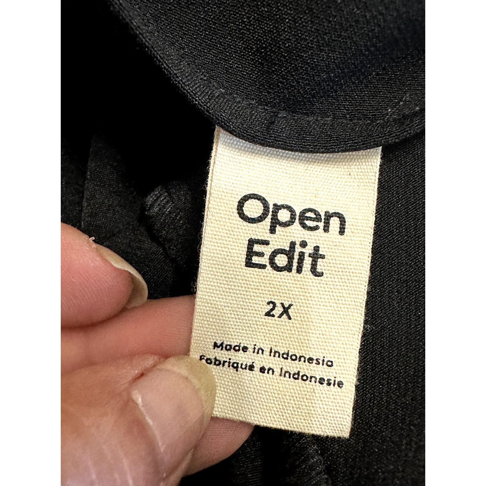 Other Open Edit Straight Leg Pants High Rise Side Slit Black 2X Size 40" / US 18 - 8 Thumbnail