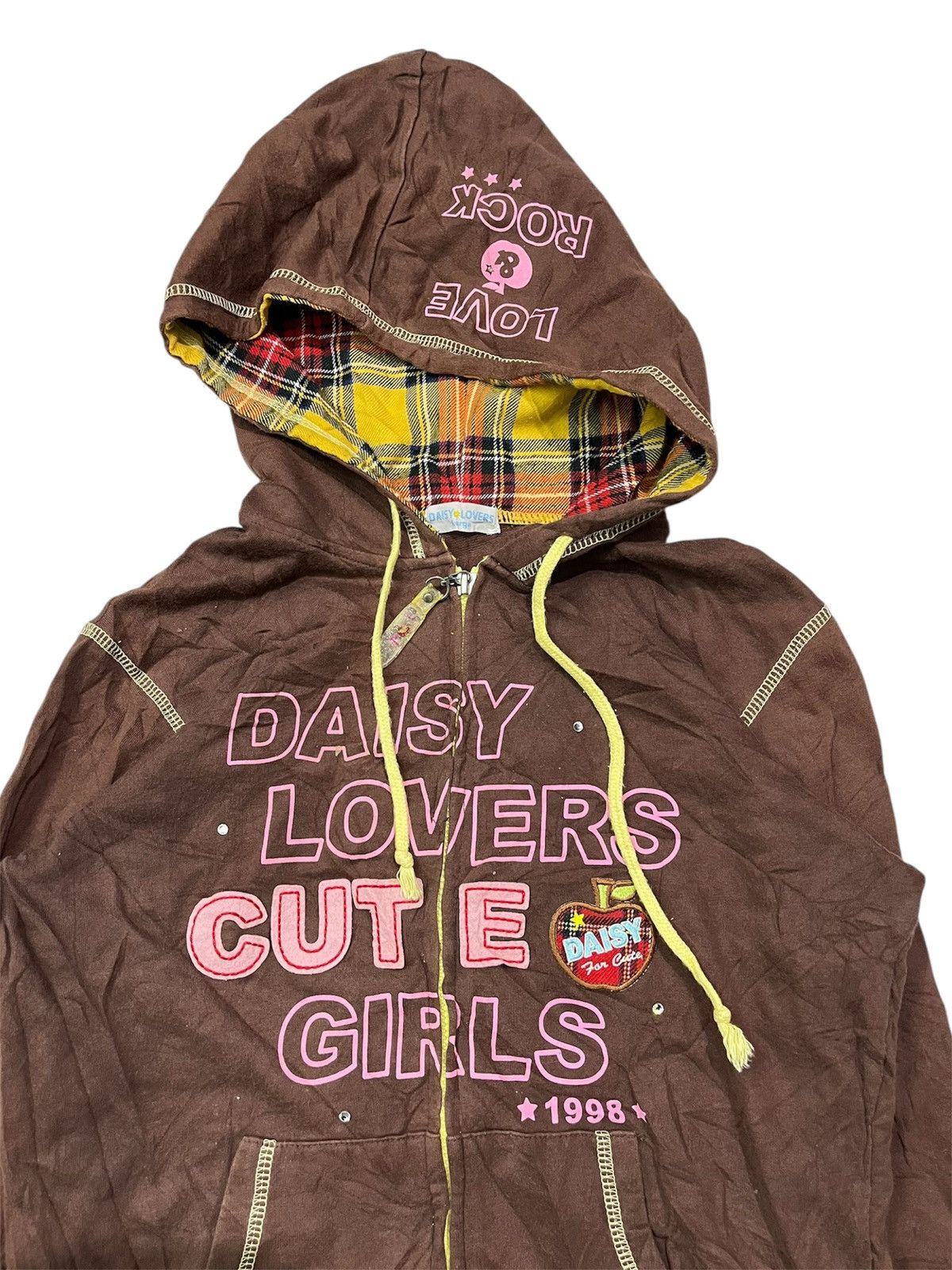 Hysteric Glamour 2000s Daisy lovers love rock glitter tartan hoodie Size US L / EU 52-54 / 3 - 2 Thumbnail