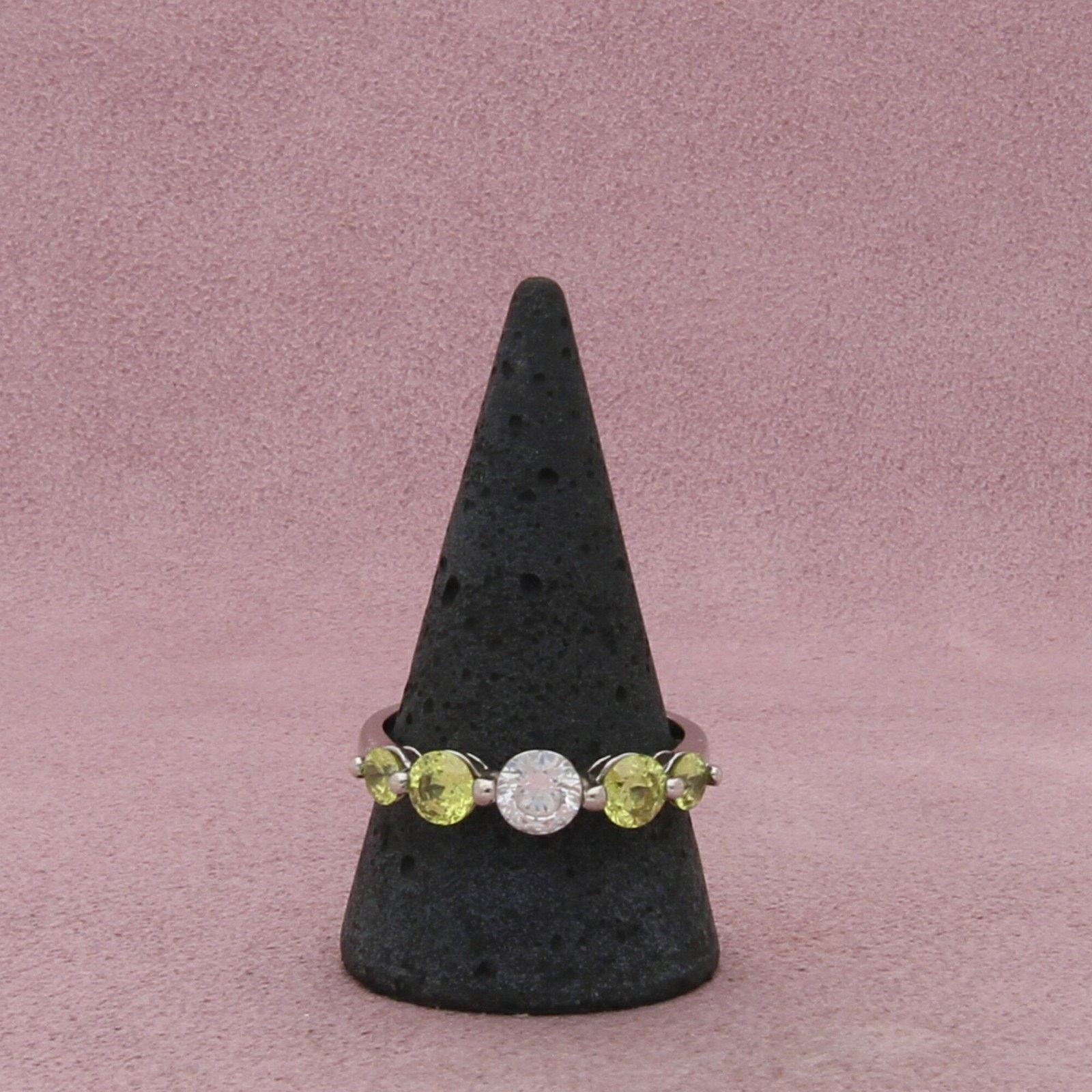 Sterling Silver sterling silver round-cut yellow & clear cz ring size 11.5 Size ONE SIZE - 3 Thumbnail
