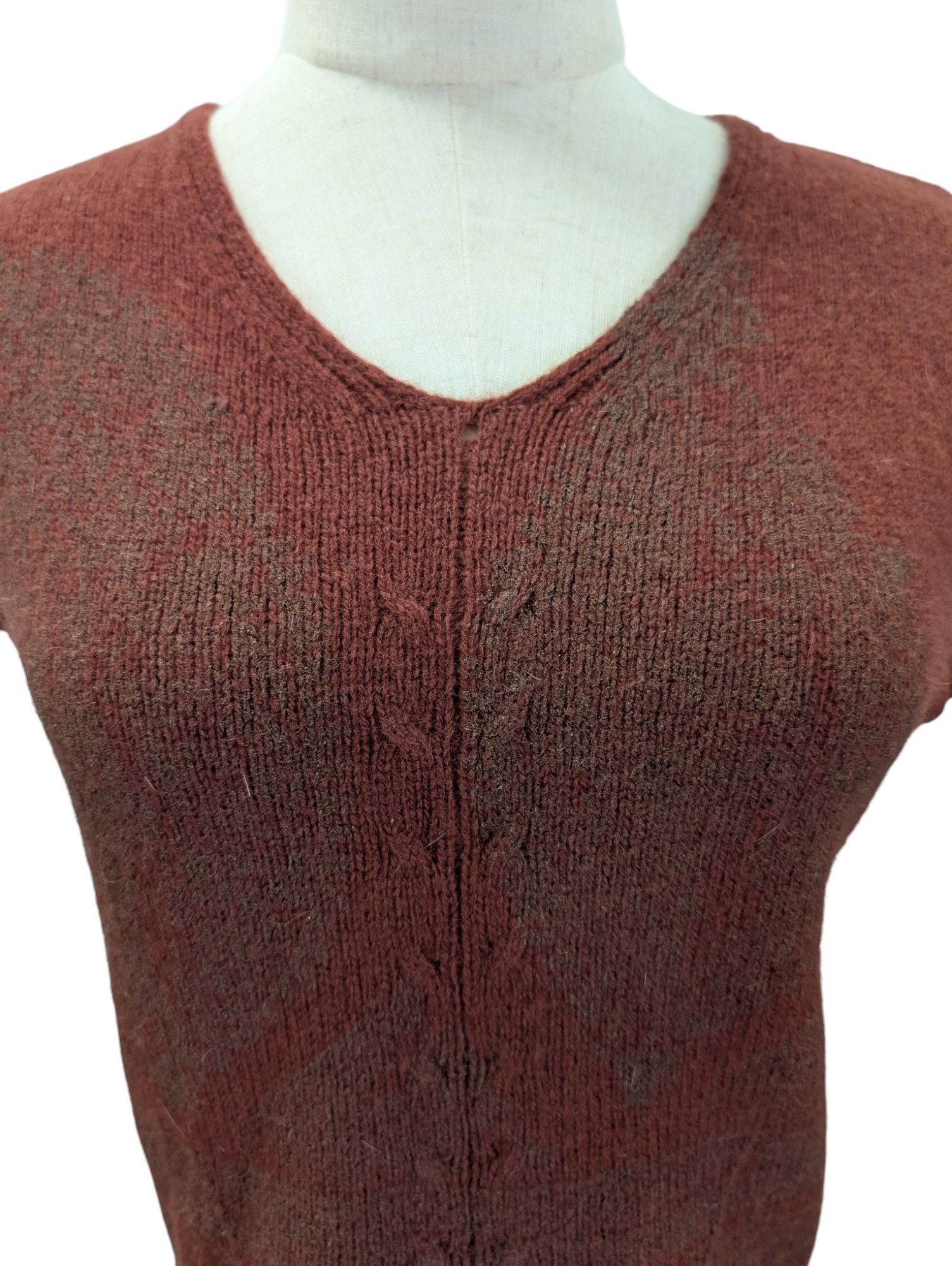 Dries Van Noten Maroon Jumper With Overall Print Size M / US 6-8 / IT 42-44 - 3 Thumbnail