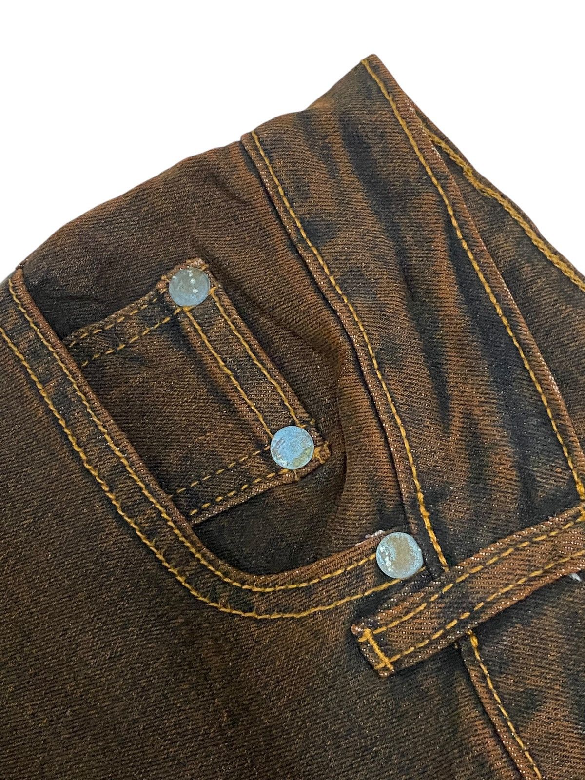Hysteric Glamour Flare Cache Brown Mud Rhinestone Butterfly Embellishment Size US 28 / EU 44 - 7 Thumbnail