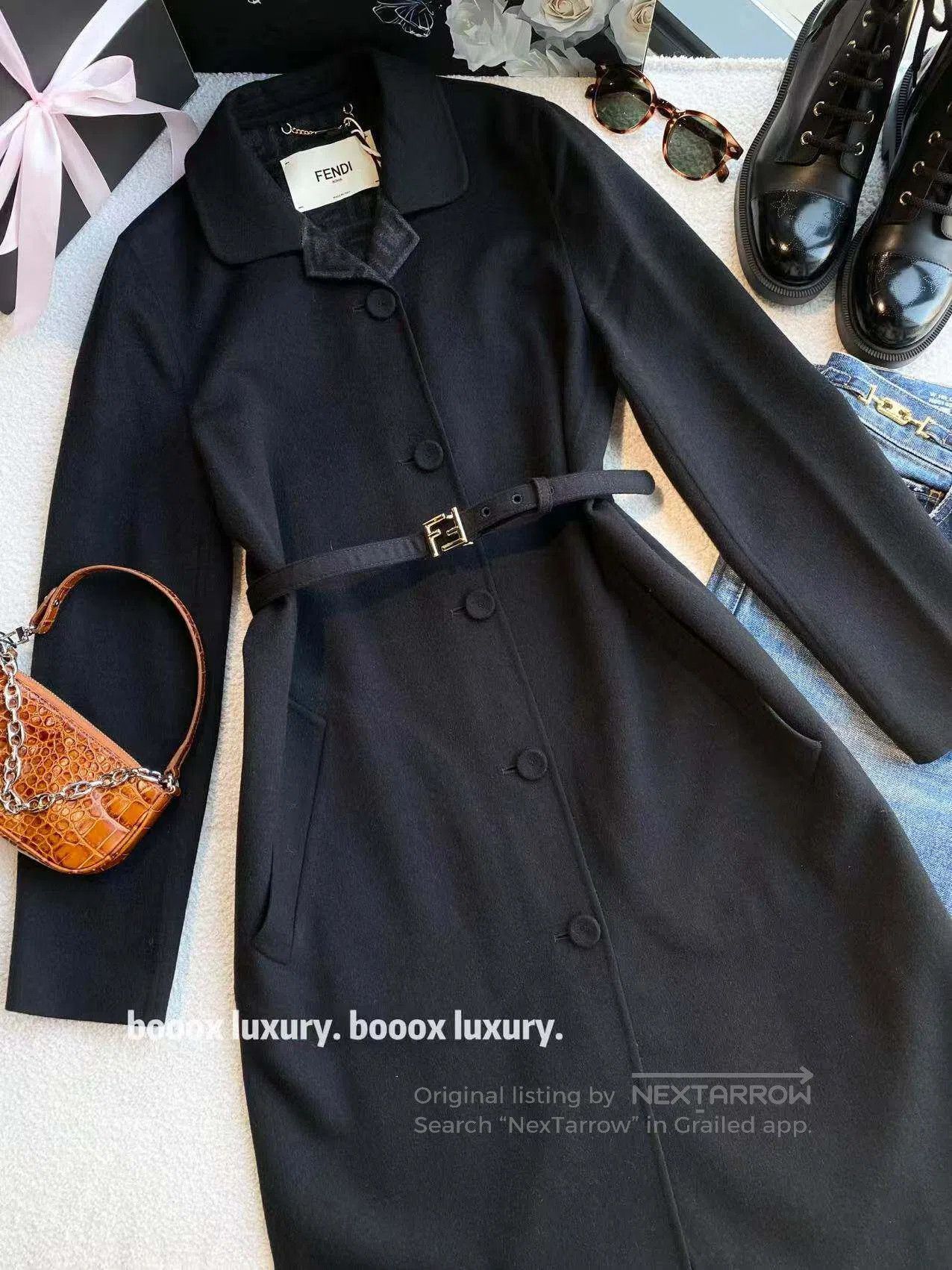 Fendi Fendi 23SS is a belted woolen coat with a belt full of old Size XXS / US 00 / IT 34 - 1 Thumbnail