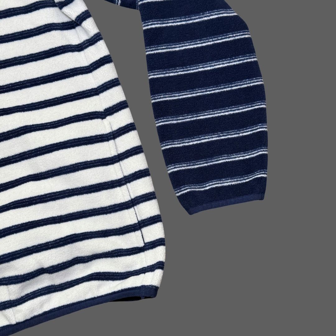 Lands' End Lands' End Heritage Snap Fleece Navy Stripe Womens M Size US M / EU 48-50 / 2 - 2 Thumbnail