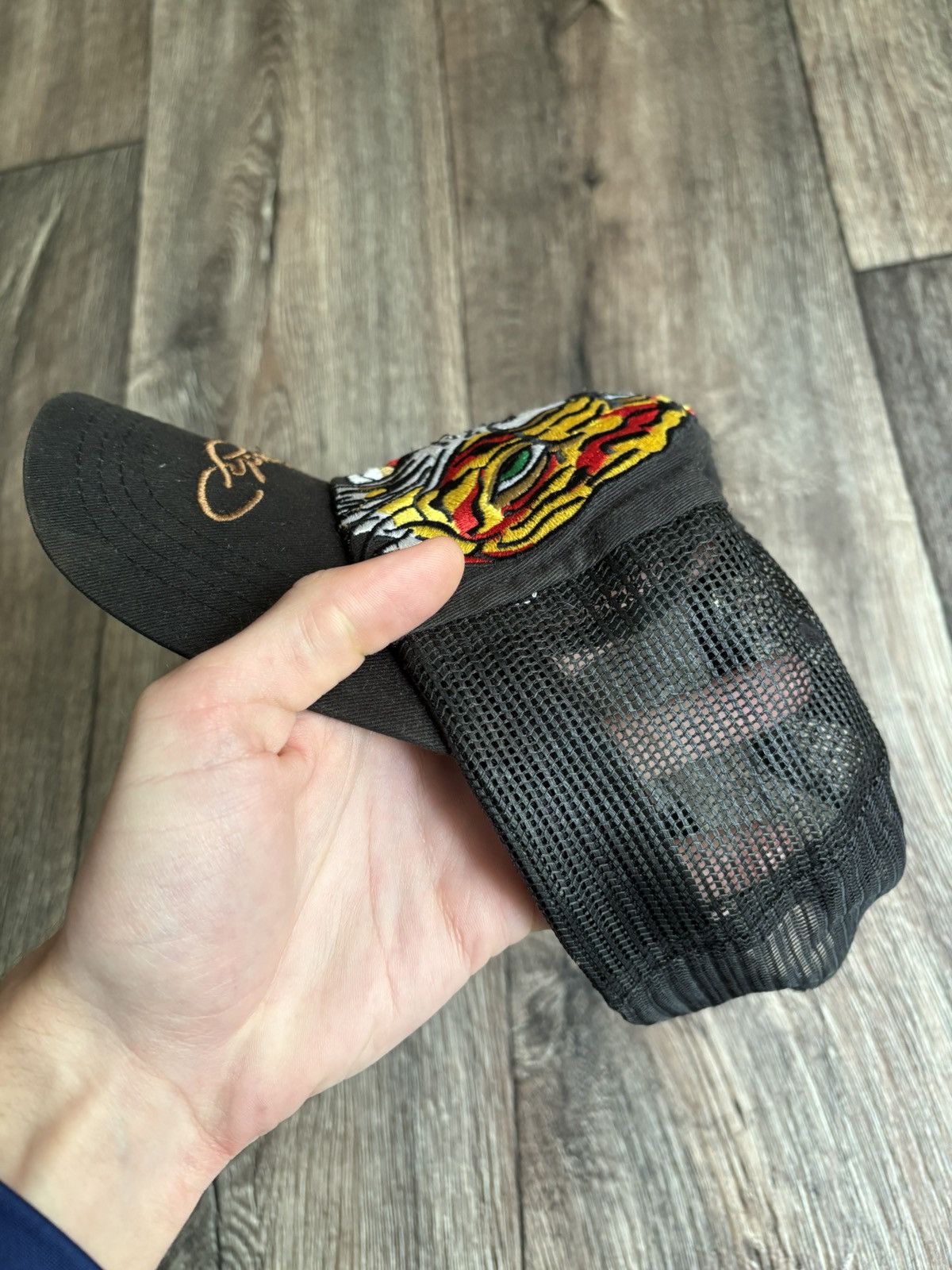 Christian Audigier × Ed Hardy × Vintage Vintage Ed Hardy Tiger Trucker Cap Hat Size ONE SIZE - 9 Thumbnail
