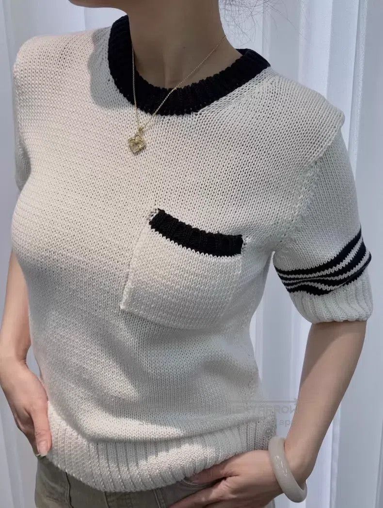 Thom Browne Thom Browne White Classic Four-Stripe Cotton Crewneck Shor Size US M / EU 48-50 / 2 - 6 Thumbnail