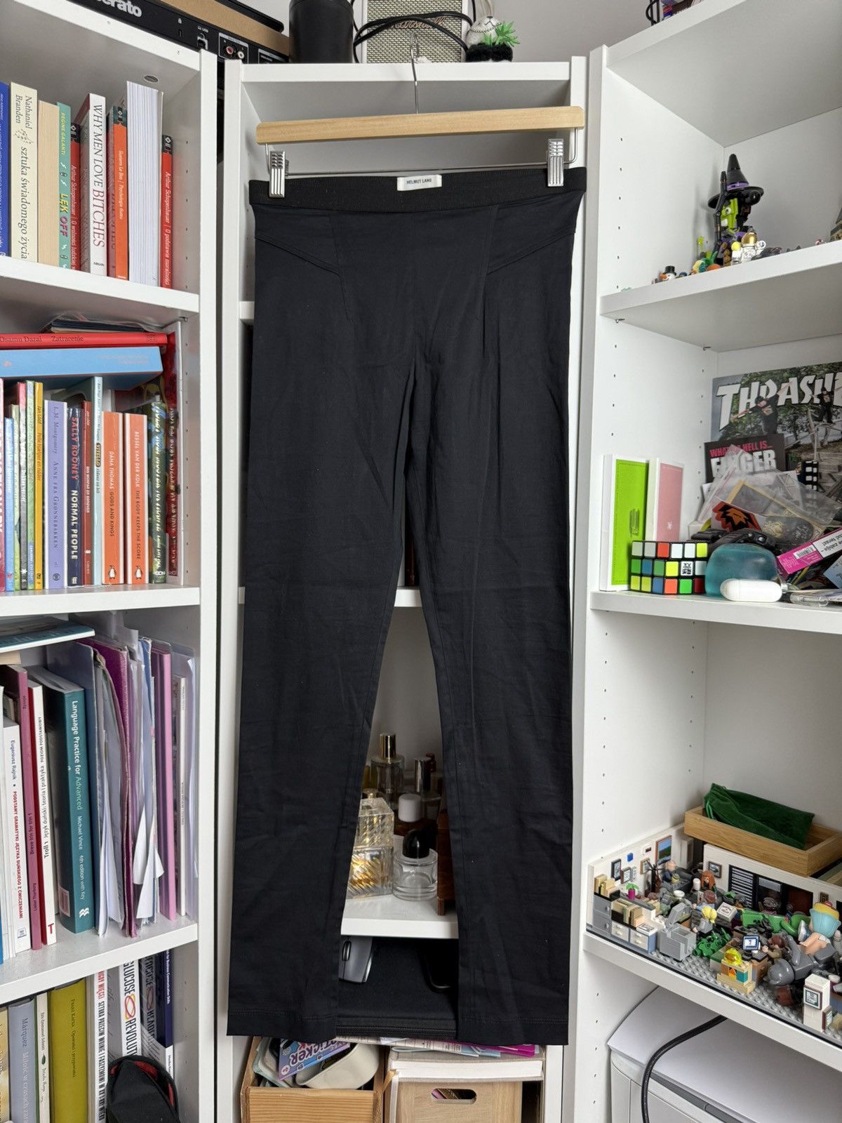 Designer × Helmut Lang Helmut Lang black basic leggings pants M archive opium y2k Size 31" - 1 Thumbnail