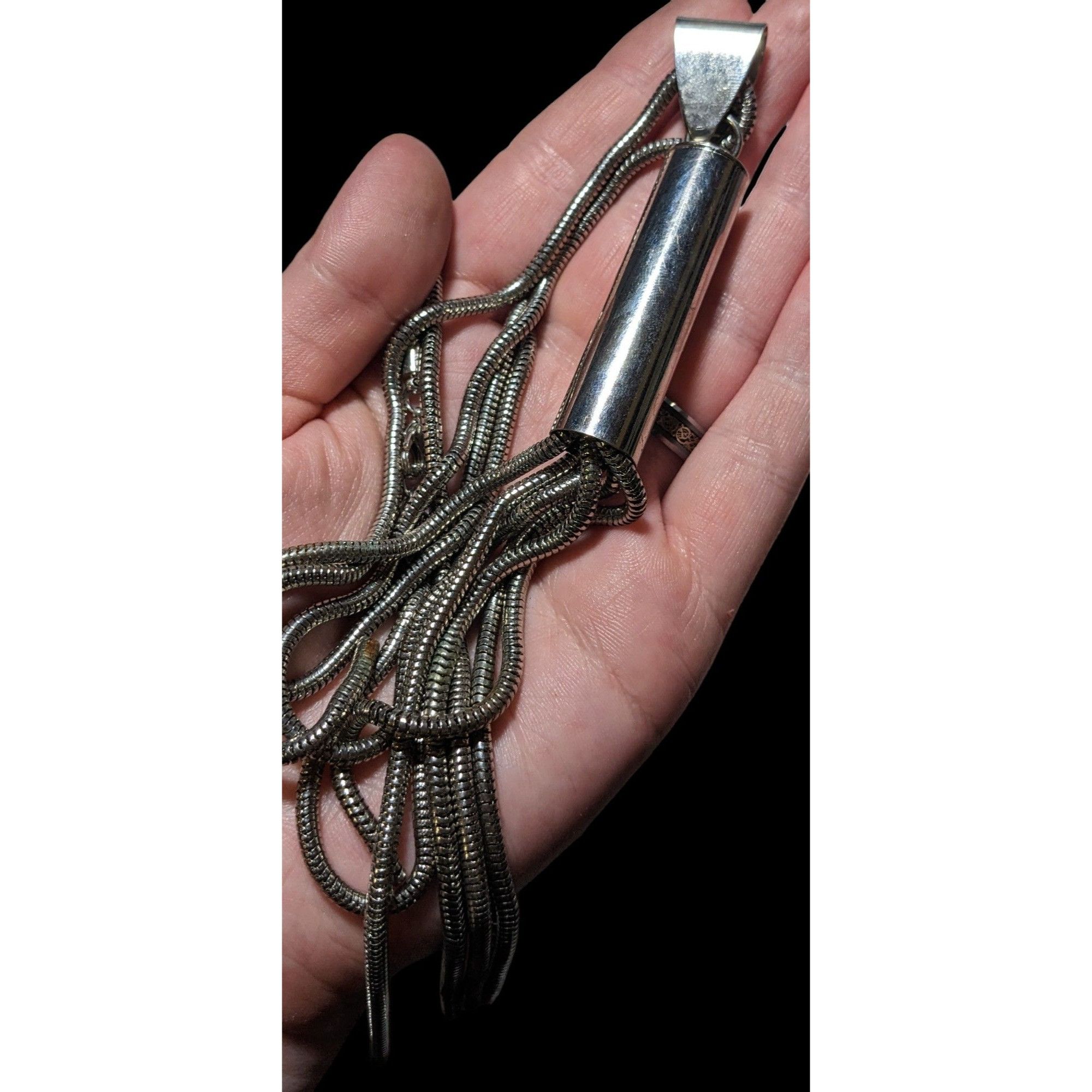 Other Large Modern Silver Chain Tassel Necklace Size ONE SIZE - 4 Thumbnail