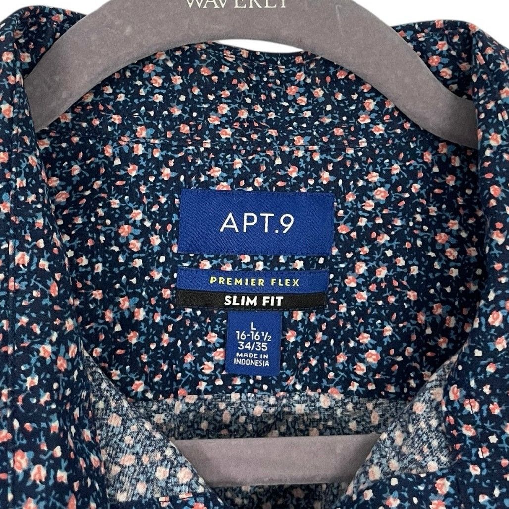 Apt. 9 Apt. 9 Mens Premier Flex Slim Fit Floral Button Down Size US L / EU 52-54 / 3 - 6 Thumbnail