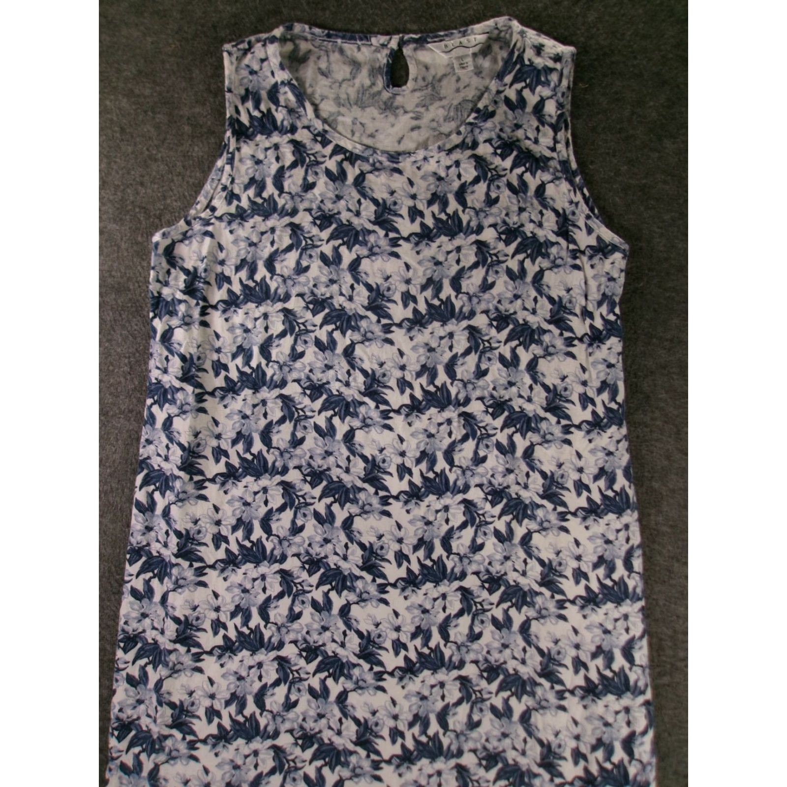 Vintage Blast Dress Women L Sleeveless Maxi Floral Keyhole Back Linen Rayon Button Size L / US 10 / IT 46 - 2 Thumbnail
