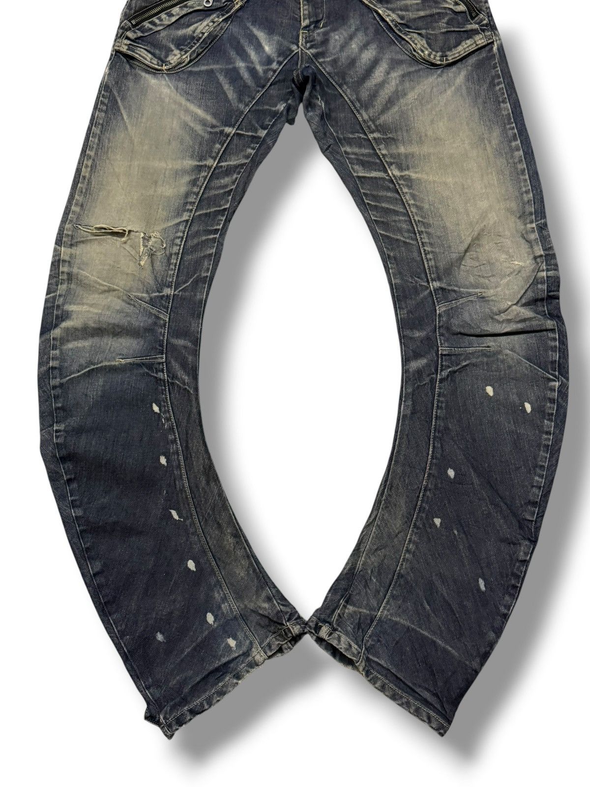 PPFM Vintage PPFM Multi-Zip Distressed Japan Denim Jeans | W30 Size US 30 / EU 46 - 6 Thumbnail