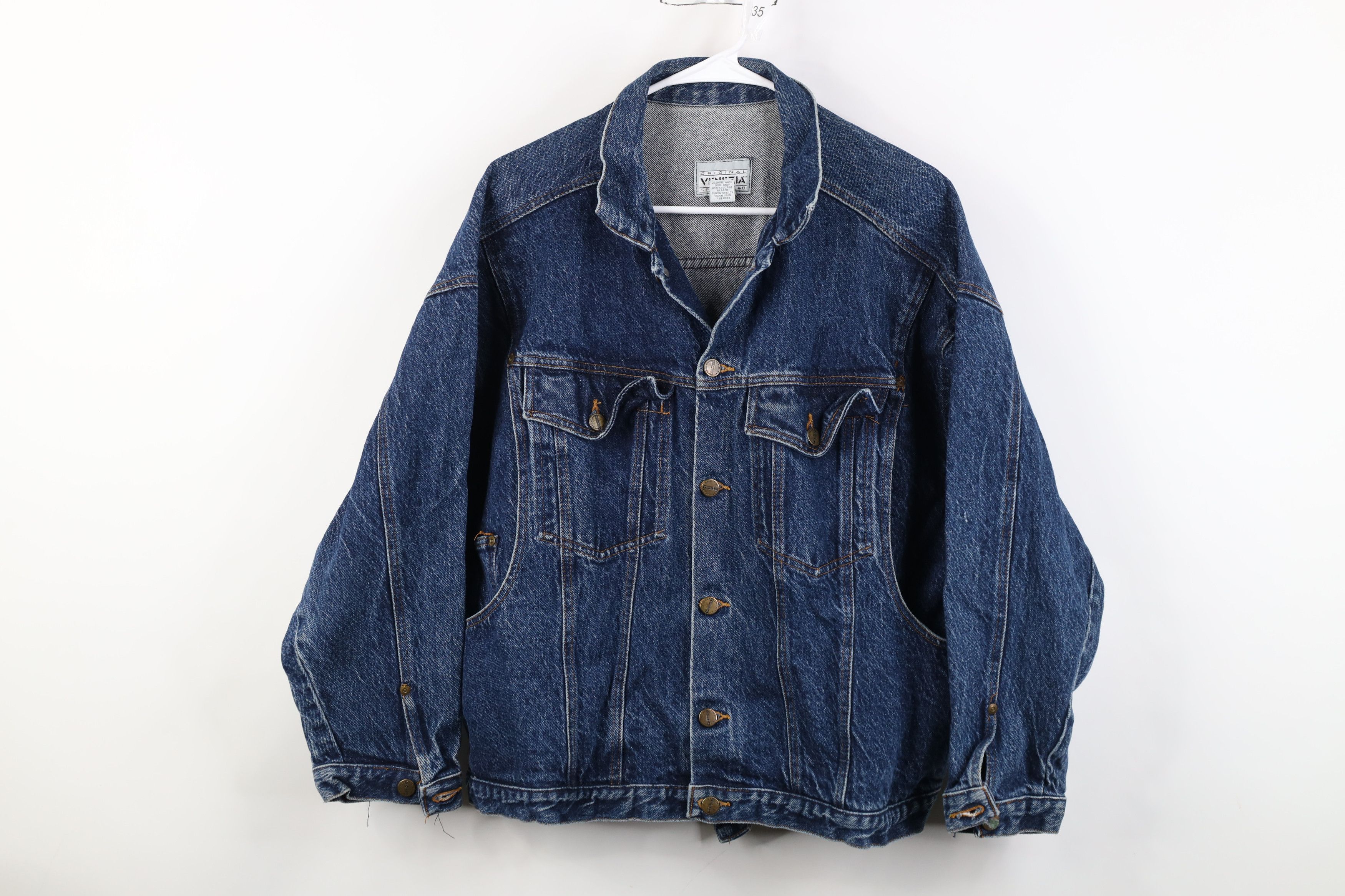 Vintage Vintage 90s Streetwear Denim Jean Trucker Jacket Blue Cotton Size XL / US 12-14 / IT 48-50 - 1 Thumbnail