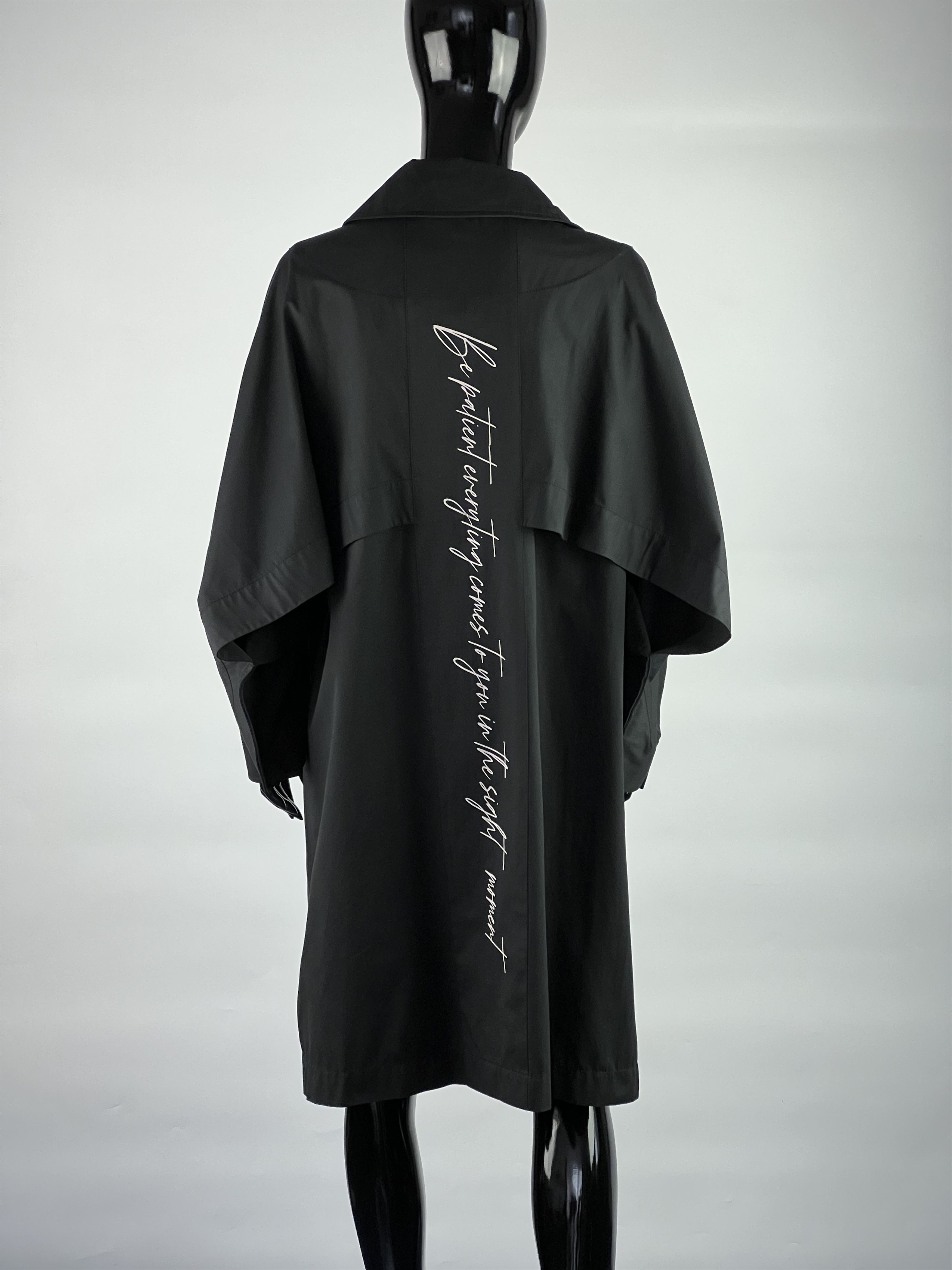 Designer D'Tes Black Cotton Coat Size 1 Size S / US 4 / IT 40 - 3 Thumbnail