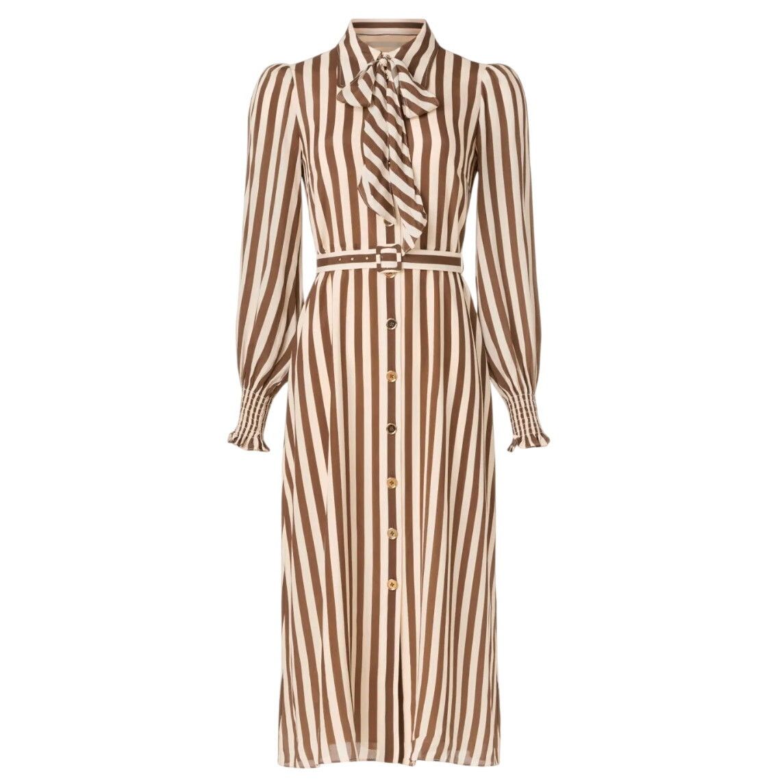 LK Bennett L.K. Bennett Emelia Shirt Dress in Brown/Cream, Size US 6 Size M / US 6-8 / IT 42-44 - 1 Thumbnail