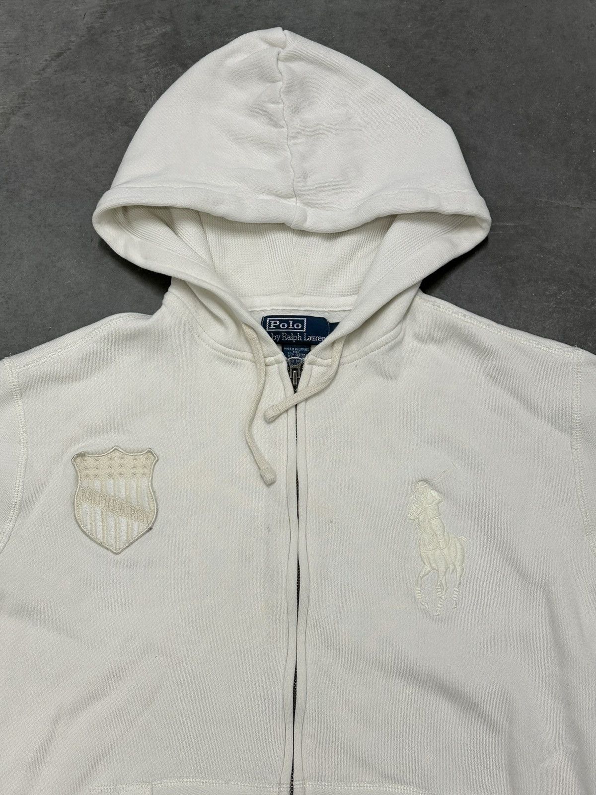 Polo Ralph Lauren 90s Polo Ralph Lauren Zip Up White Hoodie
