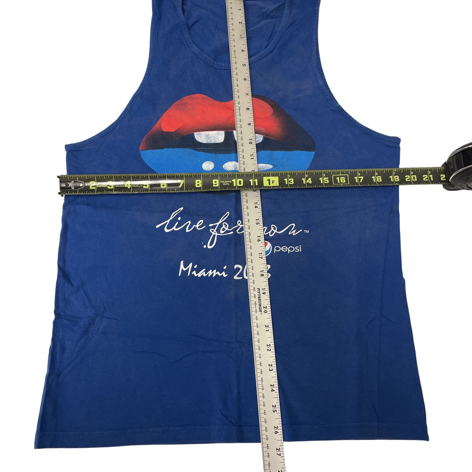 Next Level Vtg Style LIVE FOR NOW PEPSI Blue Miami Beach Lips Tank Top Size US M / EU 48-50 / 2 - 7 Thumbnail