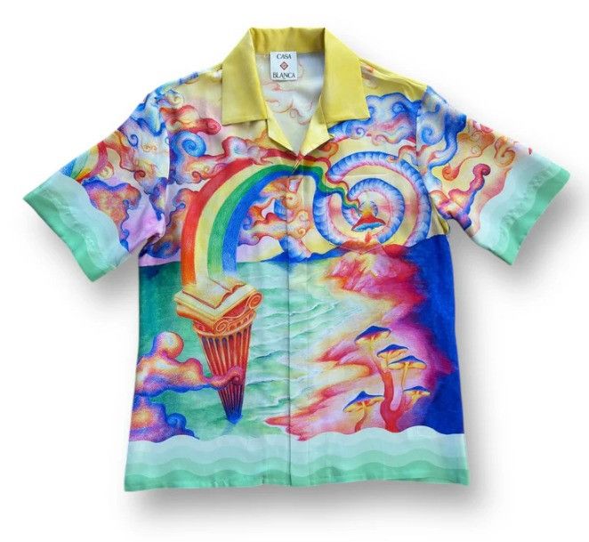 Casablanca o1rshd1 DUP /Silk Twill Short Sleeve Collar Shirt Multicolor Size US M / EU 48-50 / 2 - 1 Thumbnail