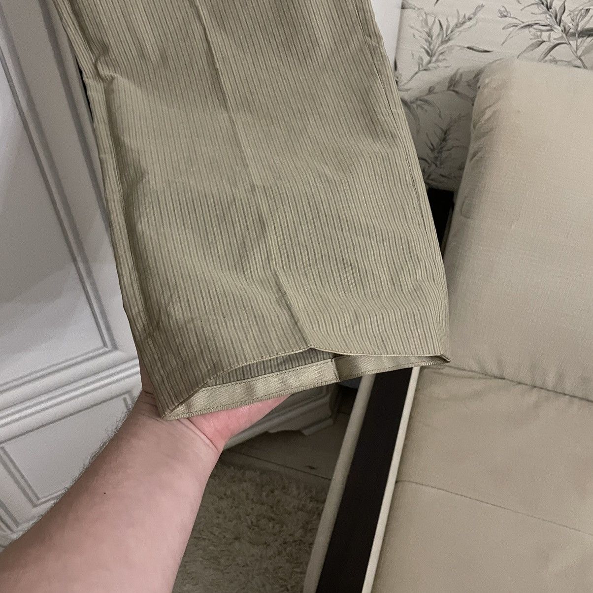 Hermes Vintage Hermes Beige Striped Cotton-Linen Casual Pants Size US 33 - 10 Thumbnail
