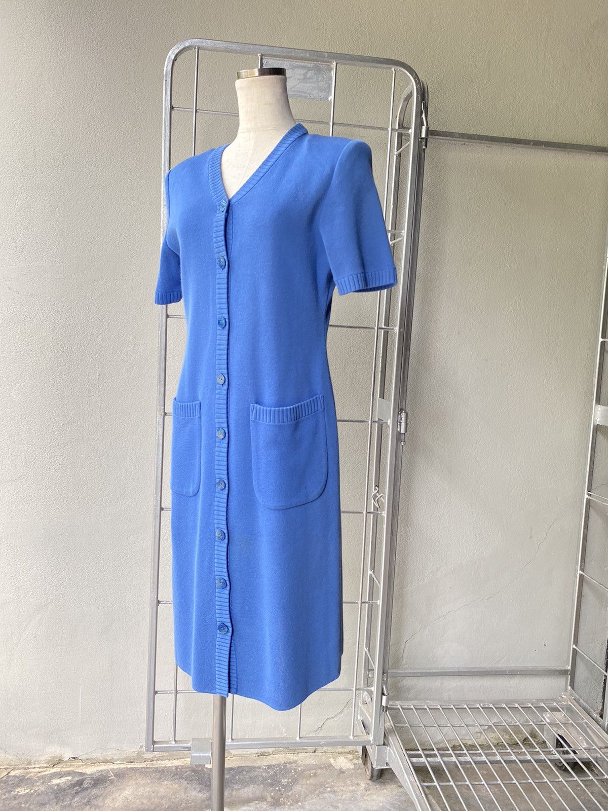 Yves Saint Laurent Yves Saint Laurent vintage knitted blue dress Size ONE SIZE - 2 Thumbnail