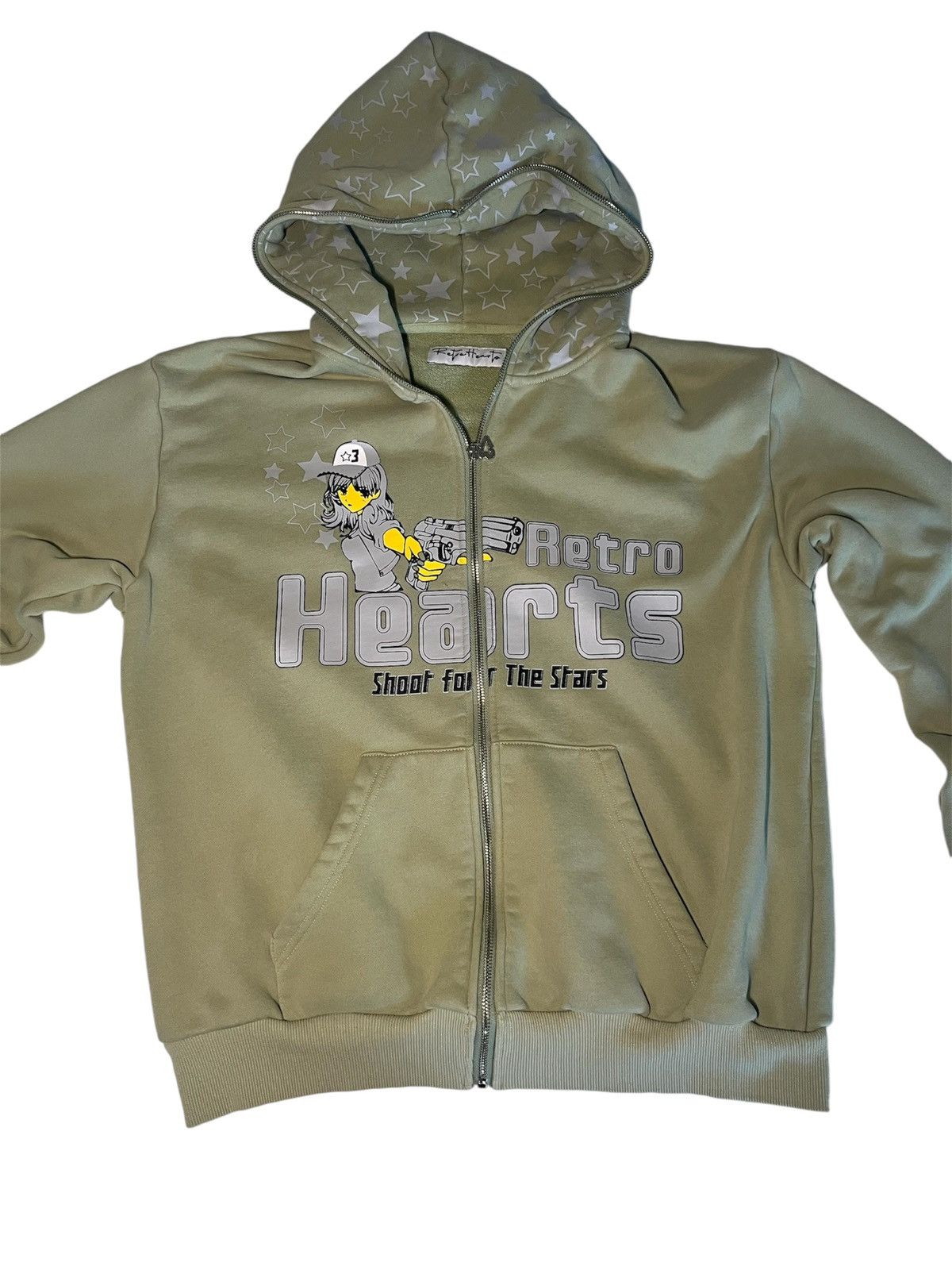 Retro Hearts Full Zip Hoodie