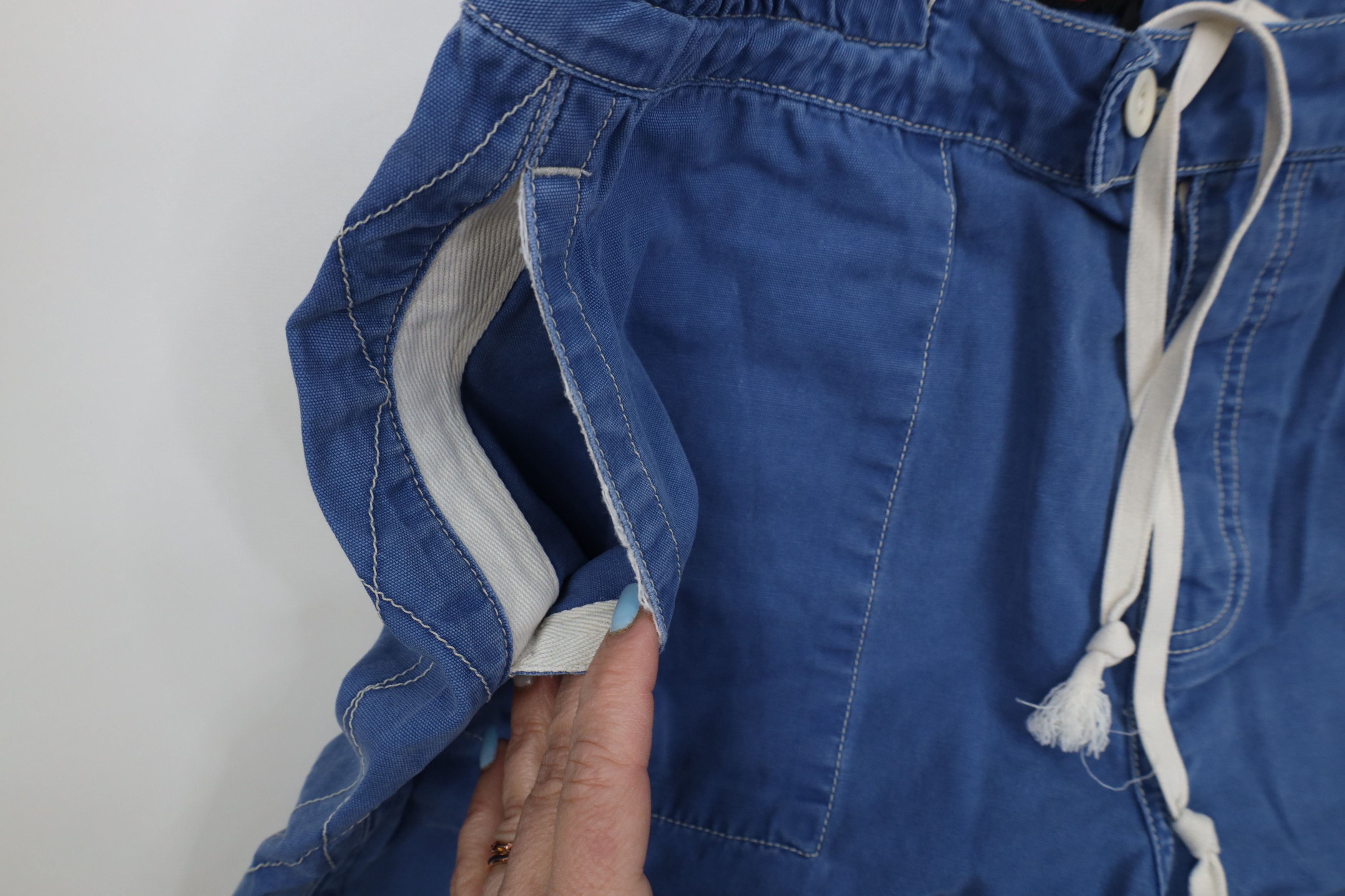 Polo Ralph Lauren Vintage 90s Ralph Lauren Spell Button Fly Canvas Shorts Blue Size US 30 / EU 46 - 6 Thumbnail