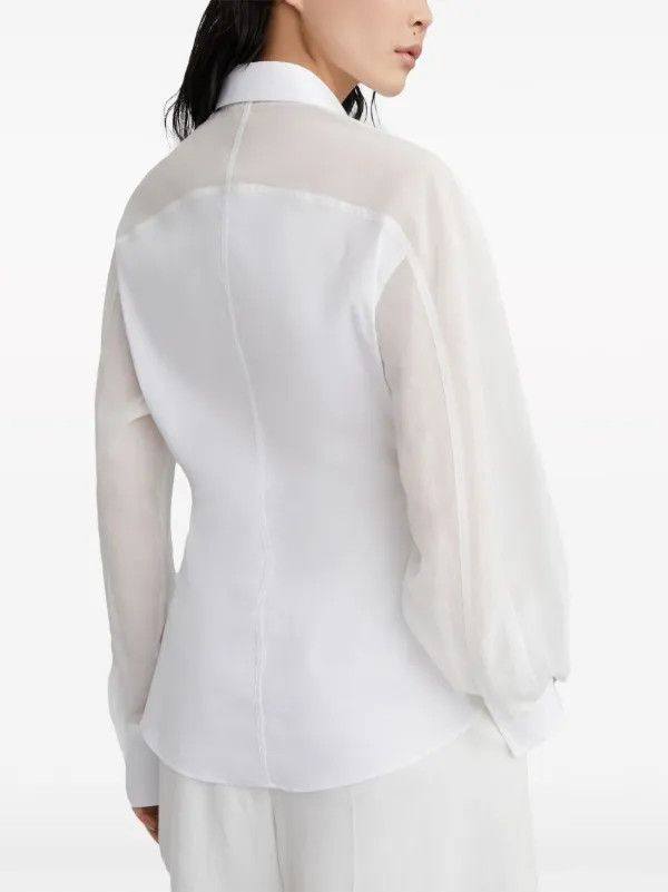Brunello Cucinelli o1la1rc1a0425 Blouse in White Size L / US 10 / IT 46 - 3 Thumbnail