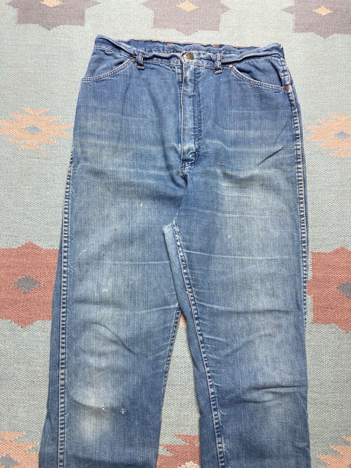 Vintage × Wrangler 60s wrangler misses jeans faded denim whiskers women’s 18 Size 29" - 6 Thumbnail