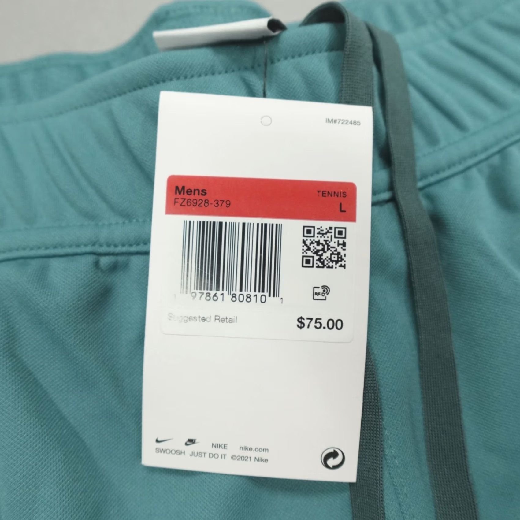 Nike Nike Court Wimbledon Heritage Tennis Pants Mens L Green Nike Dri-FIT Track Pants, Regular, Pockets, Quick Dry, 30 Inseam, Courtside Athleticwear Size US 33 - 3 Thumbnail