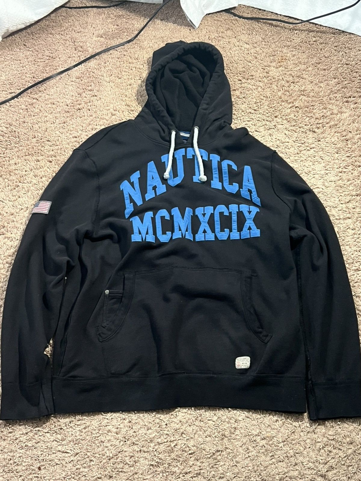 Nautica 2000s nautica hoodie with a american flag patch Size US L / EU 52-54 / 3 - 1 Thumbnail